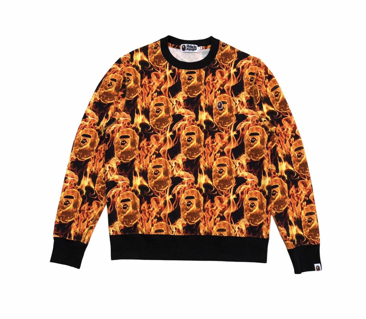 Bape A Bathing Ape Pirate Store Mens Bape Flame Panel Sweatshirt Size US M / EU 48-50 / 2 - 12 Thumbnail