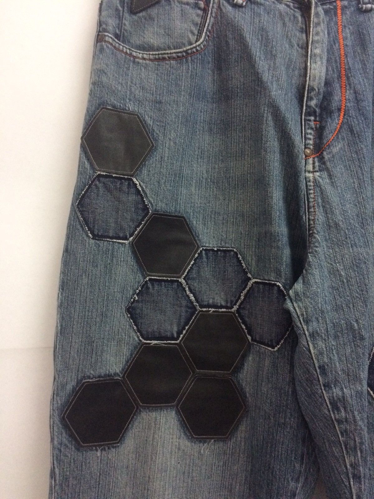 Akademiks × Japanese Brand BAGGY💀Akademiks denim jeans patchwork punk pants Size US 33 - 4 Thumbnail