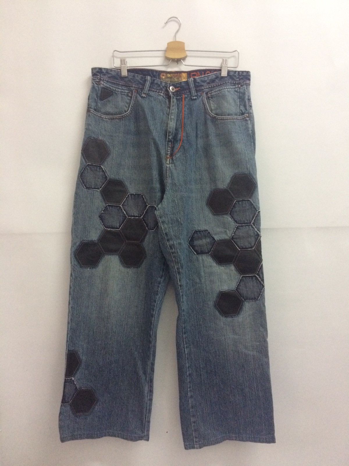 Akademiks × Japanese Brand BAGGY💀Akademiks denim jeans patchwork punk pants Size US 33 - 1 Thumbnail