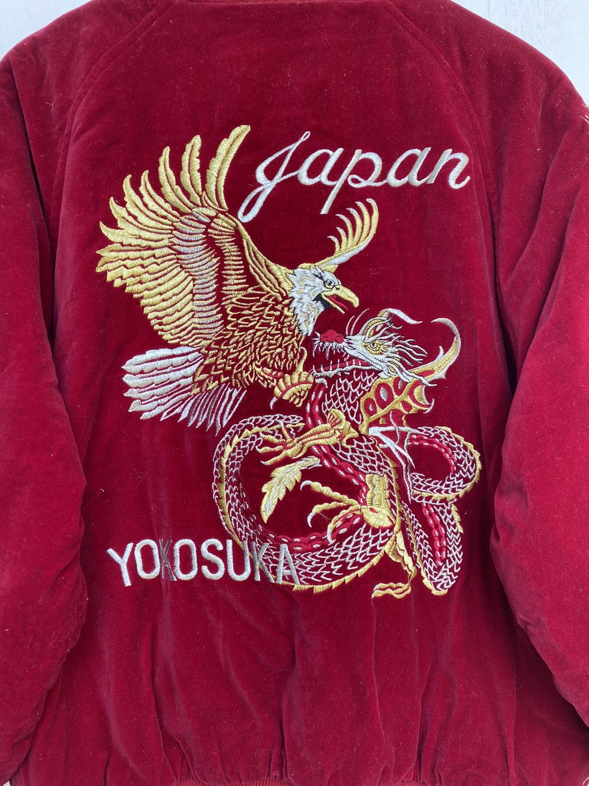Other VINTAGE SUKAJAN VELVET JACKET DRAGON YAKUZA STYLE Size US M / EU 48-50 / 2 - 7 Thumbnail