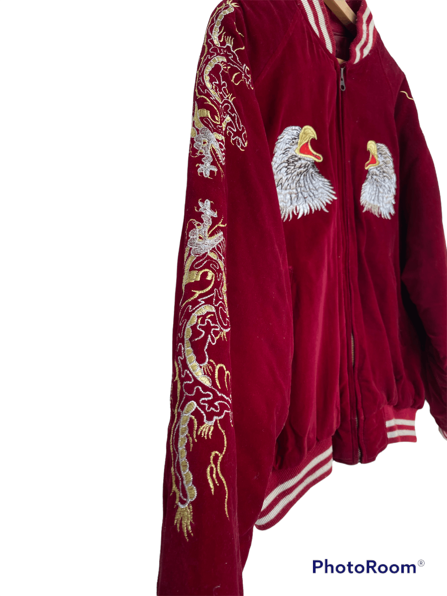 Other VINTAGE SUKAJAN VELVET JACKET DRAGON YAKUZA STYLE Size US M / EU 48-50 / 2 - 3 Thumbnail