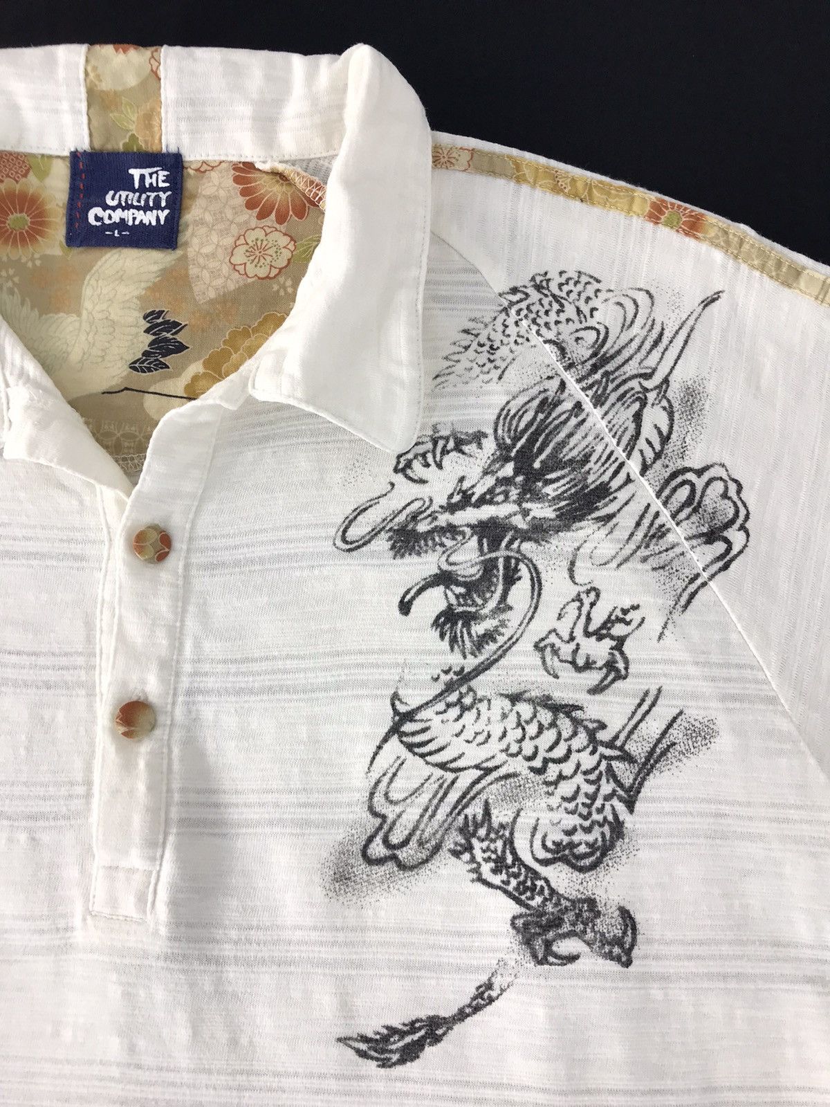 Japanese Brand Vintage The Utility Company Dragon Striped Tee Size US L / EU 52-54 / 3 - 5 Thumbnail