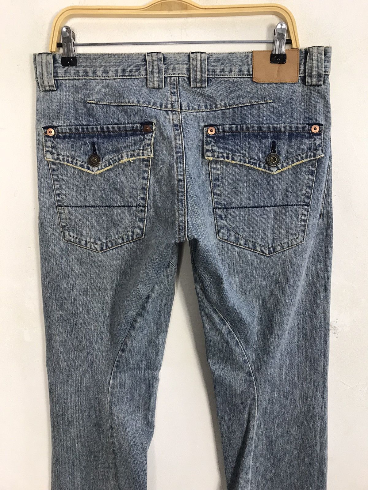 Japanese Brand × Vintage Vintage Green Wood Distressed Denim Faded Colour Design Size US 34 / EU 50 - 11 Thumbnail