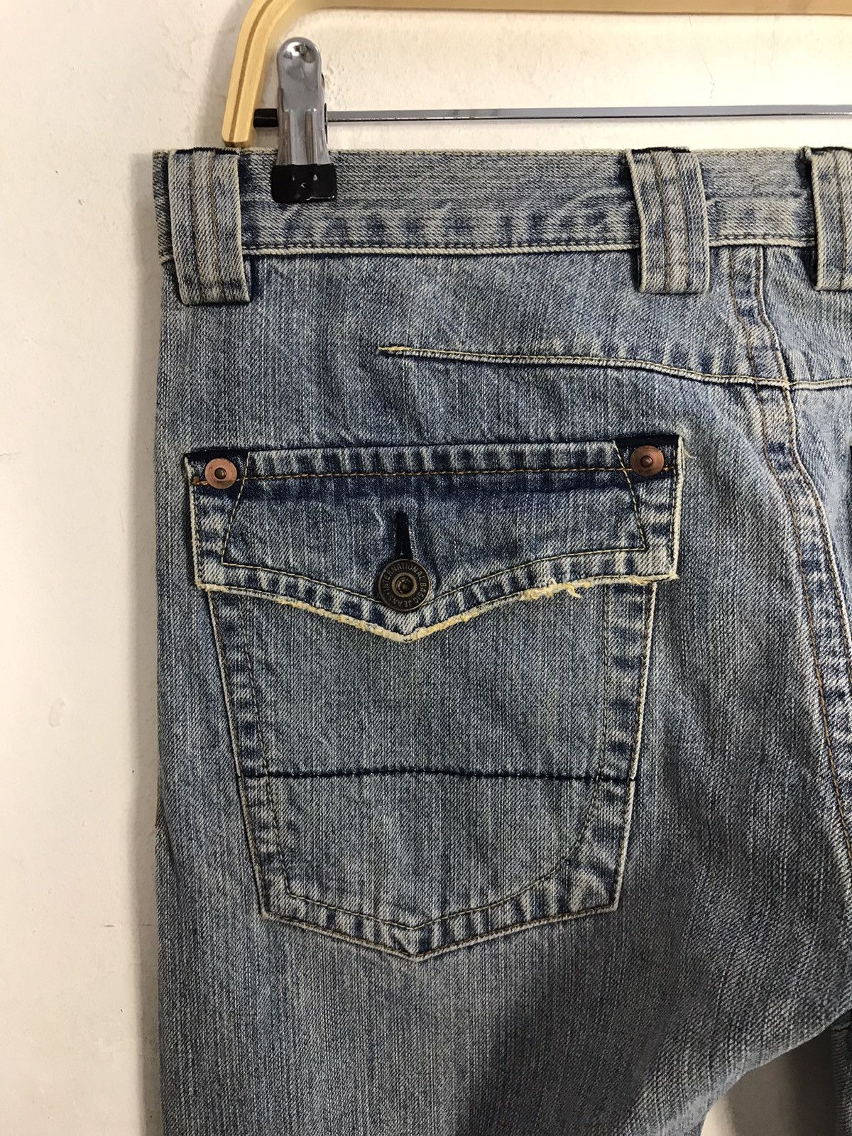 Japanese Brand × Vintage Vintage Green Wood Distressed Denim Faded Colour Design Size US 34 / EU 50 - 13 Thumbnail