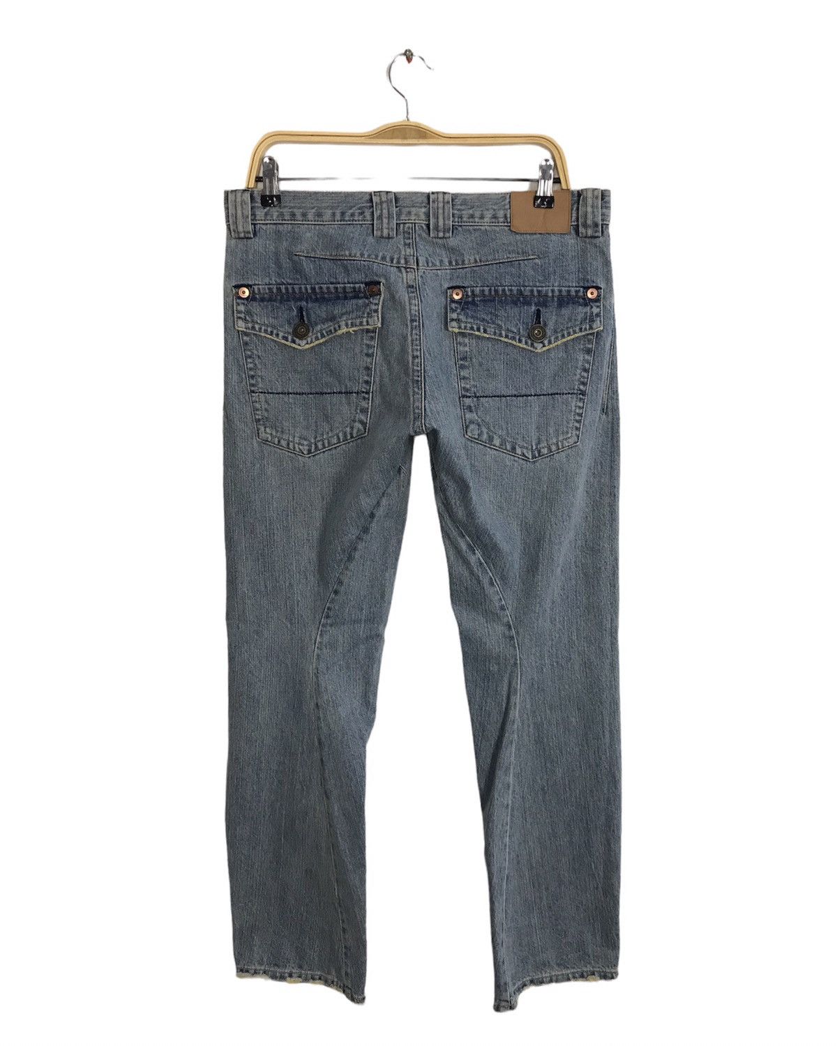 Japanese Brand × Vintage Vintage Green Wood Distressed Denim Faded Colour Design Size US 34 / EU 50 - 2 Thumbnail