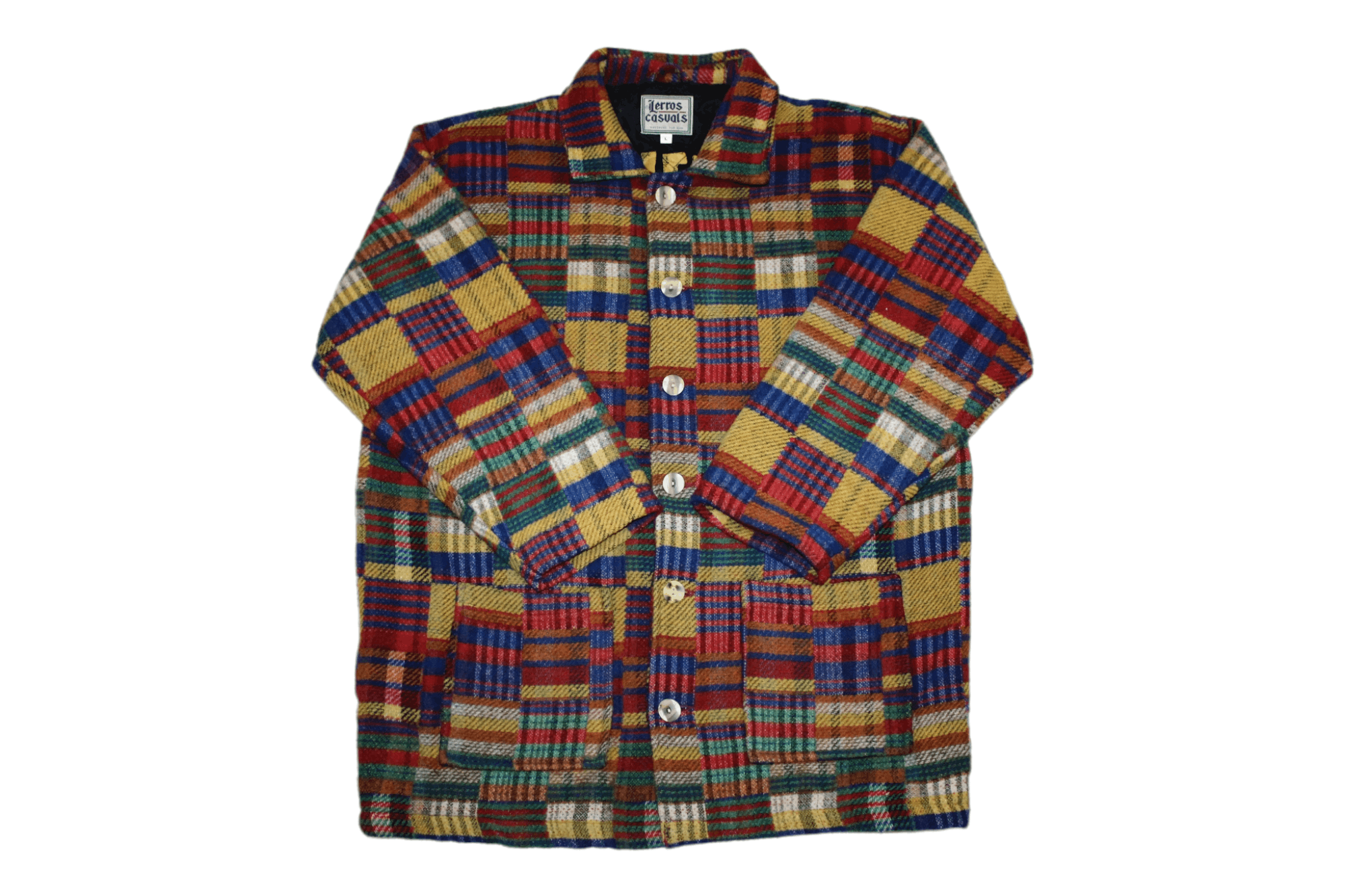 Japanese Brand 80's Lerros New Generation Recycled Patchwork Flannel Jacket Size US XL / EU 56 / 4 - 1 Thumbnail