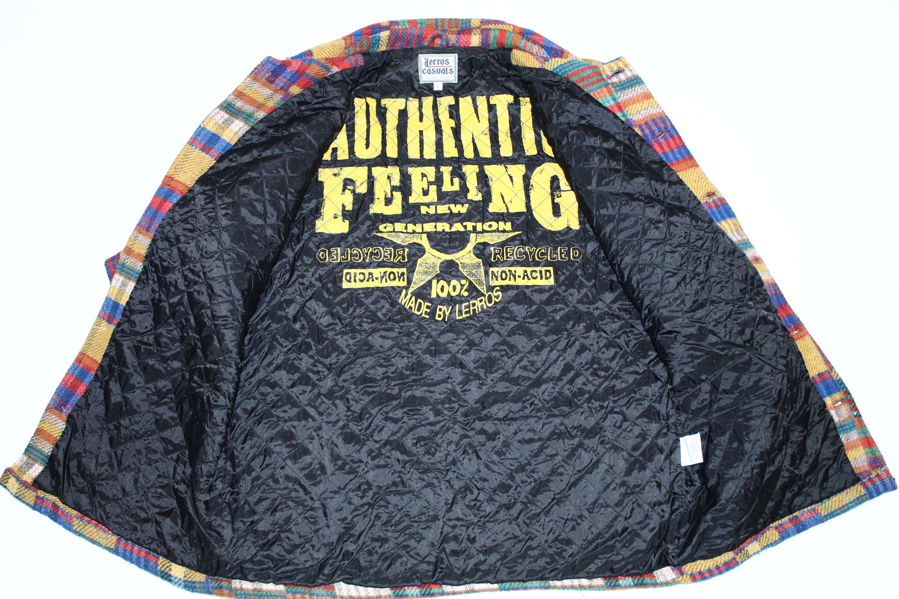 Japanese Brand 80's Lerros New Generation Recycled Patchwork Flannel Jacket Size US XL / EU 56 / 4 - 5 Thumbnail