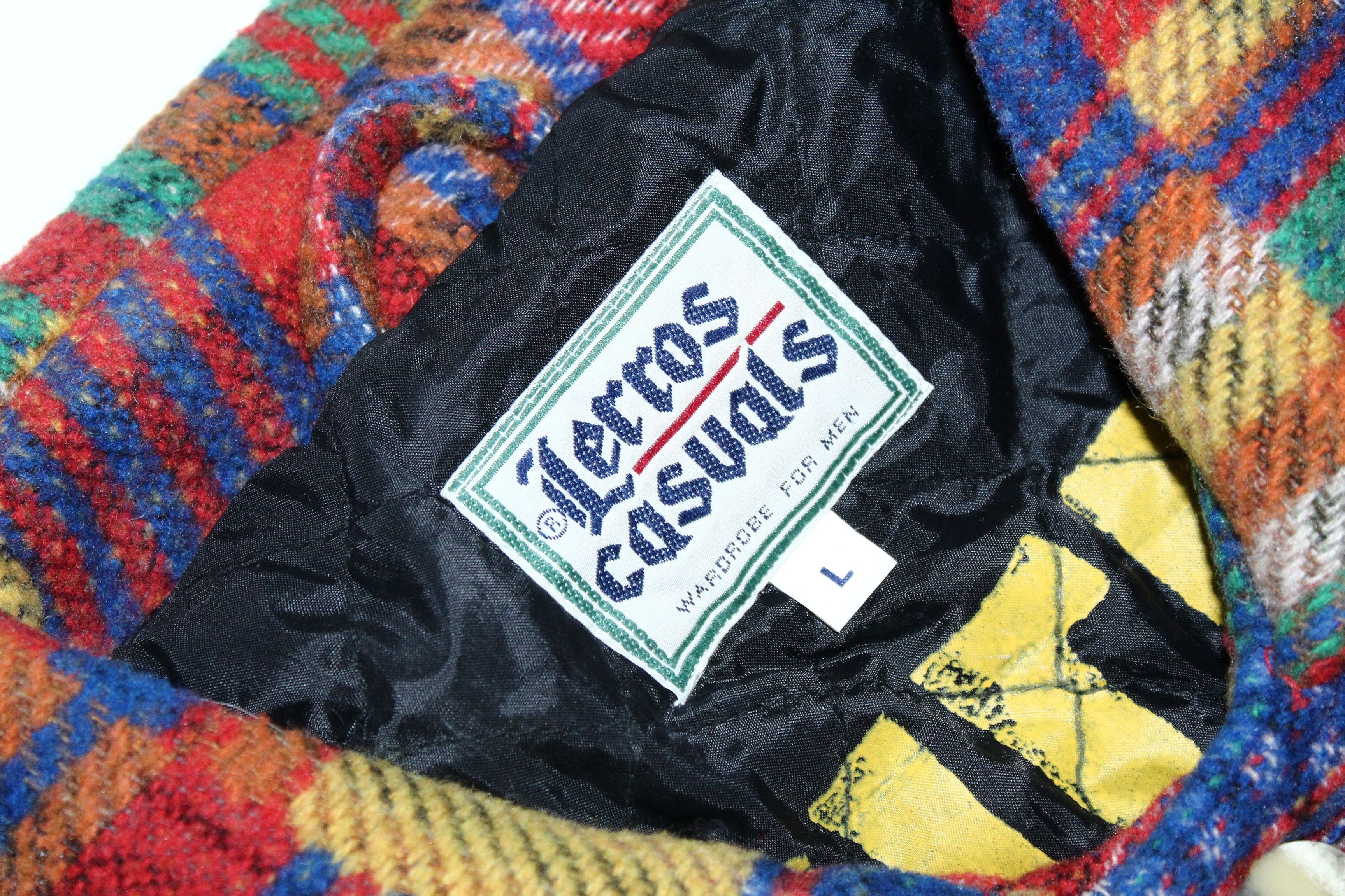 Japanese Brand 80's Lerros New Generation Recycled Patchwork Flannel Jacket Size US XL / EU 56 / 4 - 4 Thumbnail