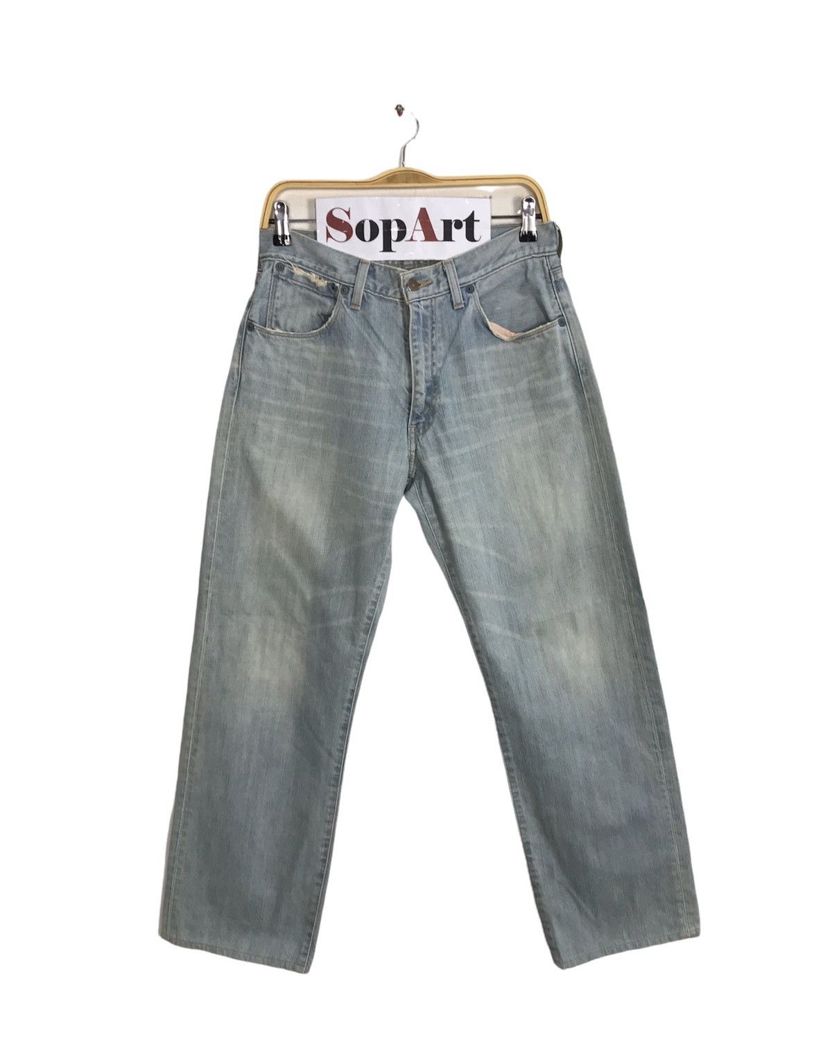Levi's × Vintage Vintage Levis Lot553 Light Blue Wash Distressed Jeans Size US 30 / EU 46 - 1 Thumbnail