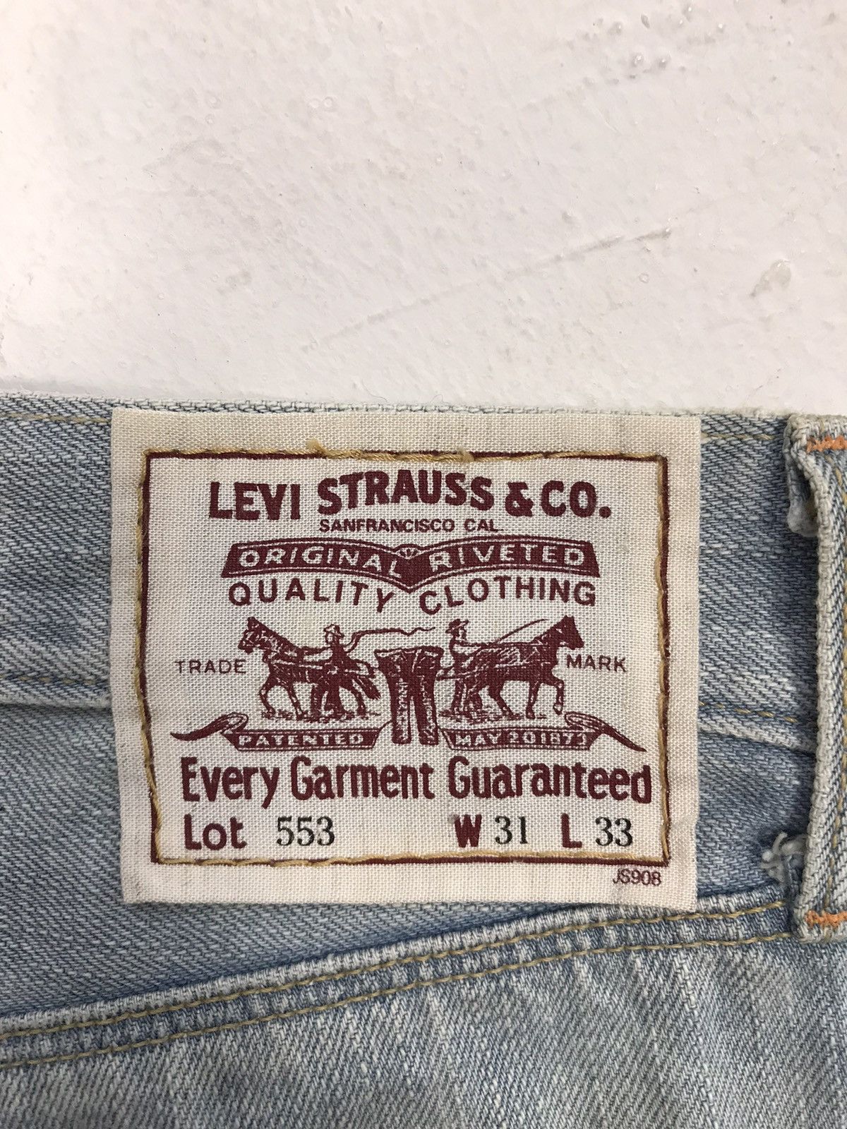 Levi's × Vintage Vintage Levis Lot553 Light Blue Wash Distressed Jeans Size US 30 / EU 46 - 13 Thumbnail