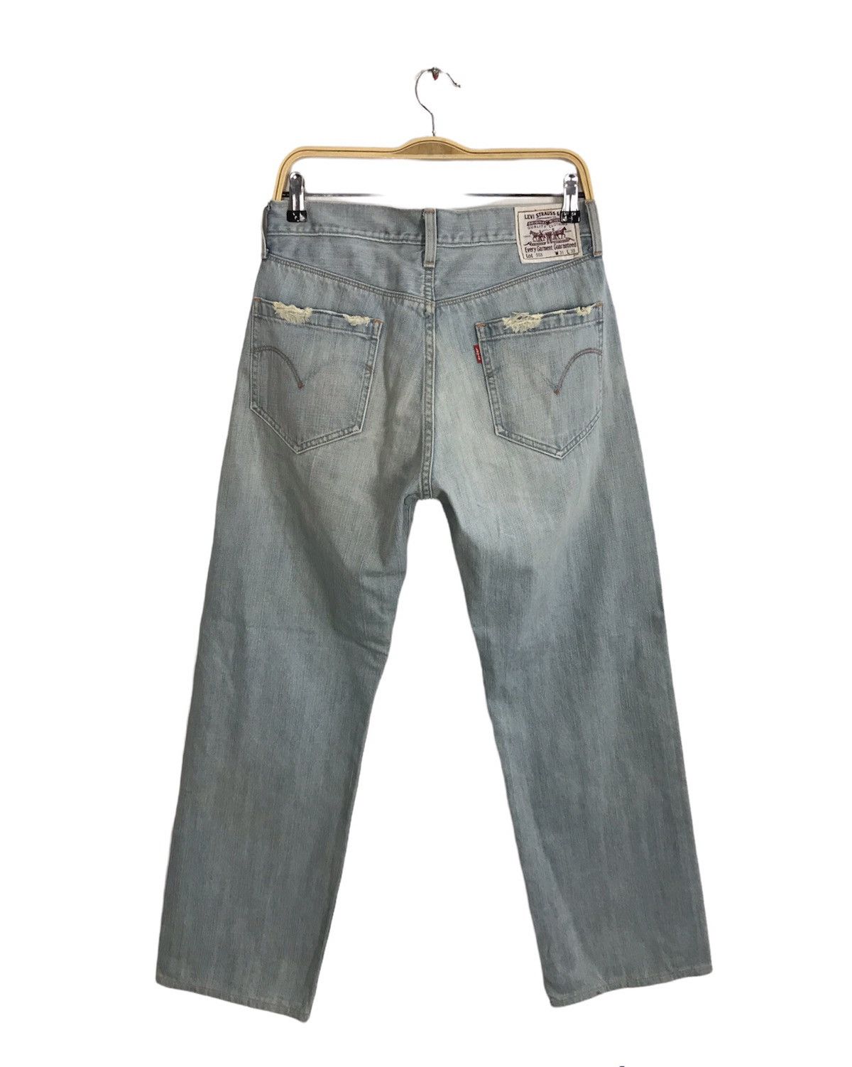 Levi's × Vintage Vintage Levis Lot553 Light Blue Wash Distressed Jeans Size US 30 / EU 46 - 2 Thumbnail