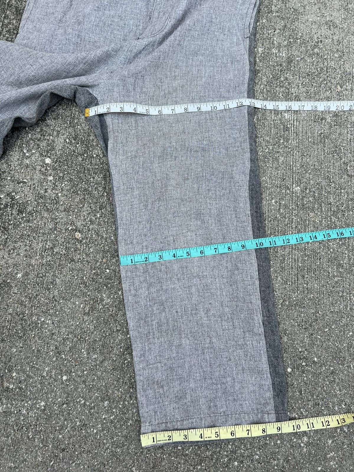 Vintage Tumugu Japan 100% Linen Two Tones Drawstring Trouser Size US 34 / EU 50 - 3 Thumbnail