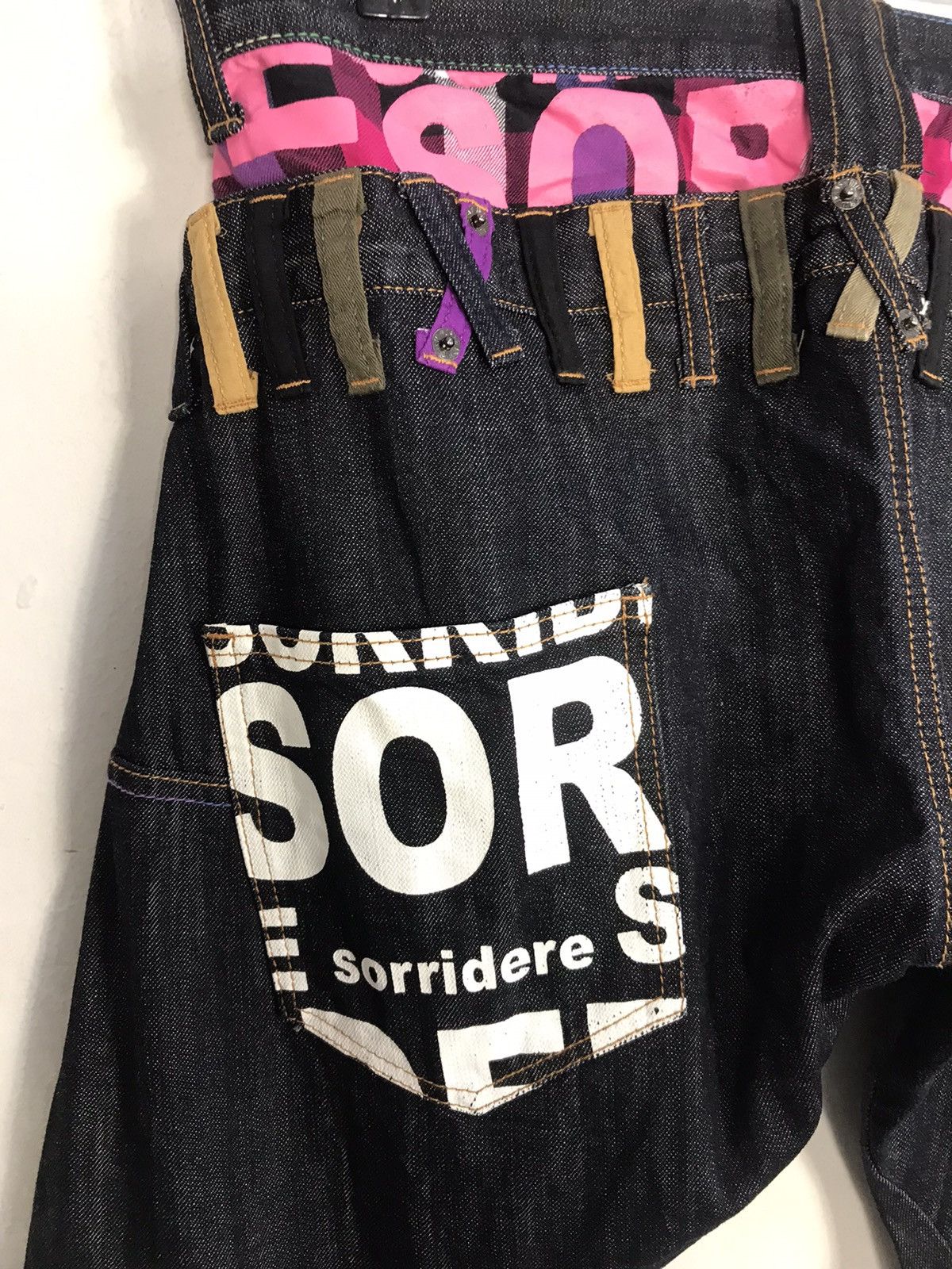 Japanese Brand × Vintage Vintage Sorridere Comfortable Wear Indigo Denim Design Size US 35 - 11 Thumbnail