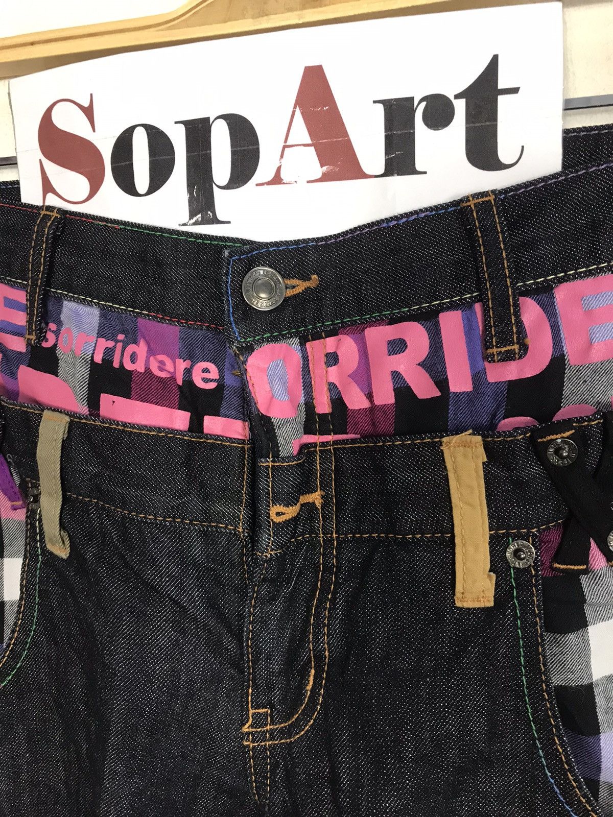 Japanese Brand × Vintage Vintage Sorridere Comfortable Wear Indigo Denim Design Size US 35 - 6 Thumbnail
