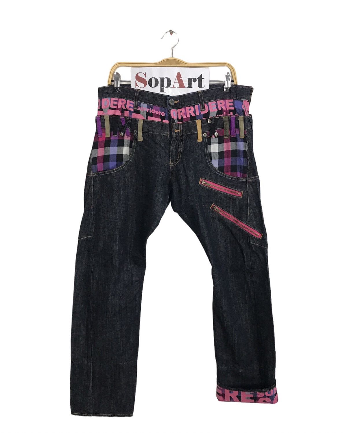 Japanese Brand × Vintage Vintage Sorridere Comfortable Wear Indigo Denim Design Size US 35 - 1 Thumbnail