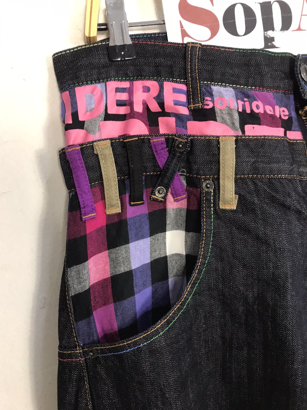 Japanese Brand × Vintage Vintage Sorridere Comfortable Wear Indigo Denim Design Size US 35 - 7 Thumbnail