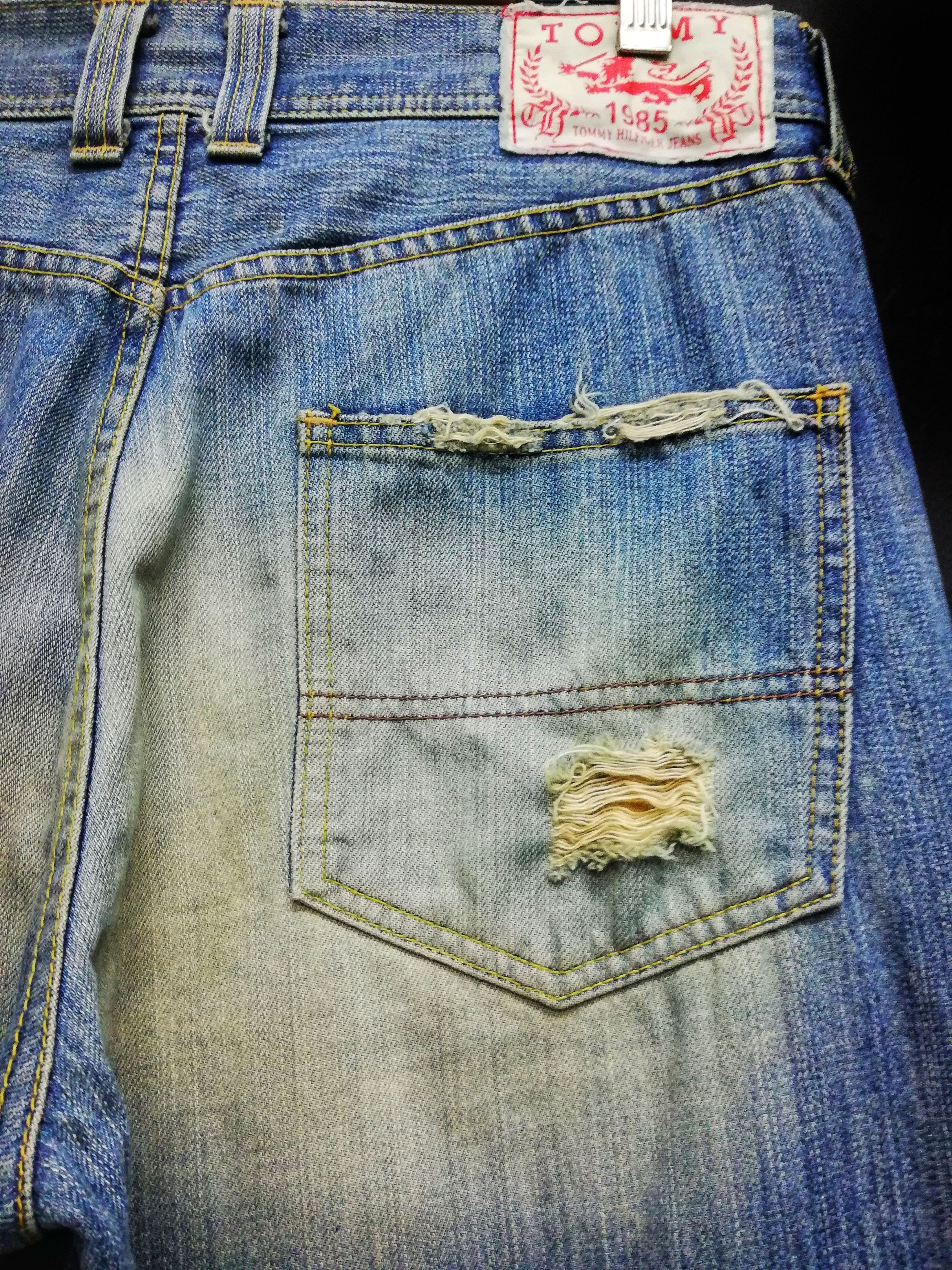 Tommy Hilfiger × Tommy Jeans 🔥Tommy Hilfiger Distressed Denim Sashiko Stitch Jeans🔥 Size US 33 - 11 Thumbnail