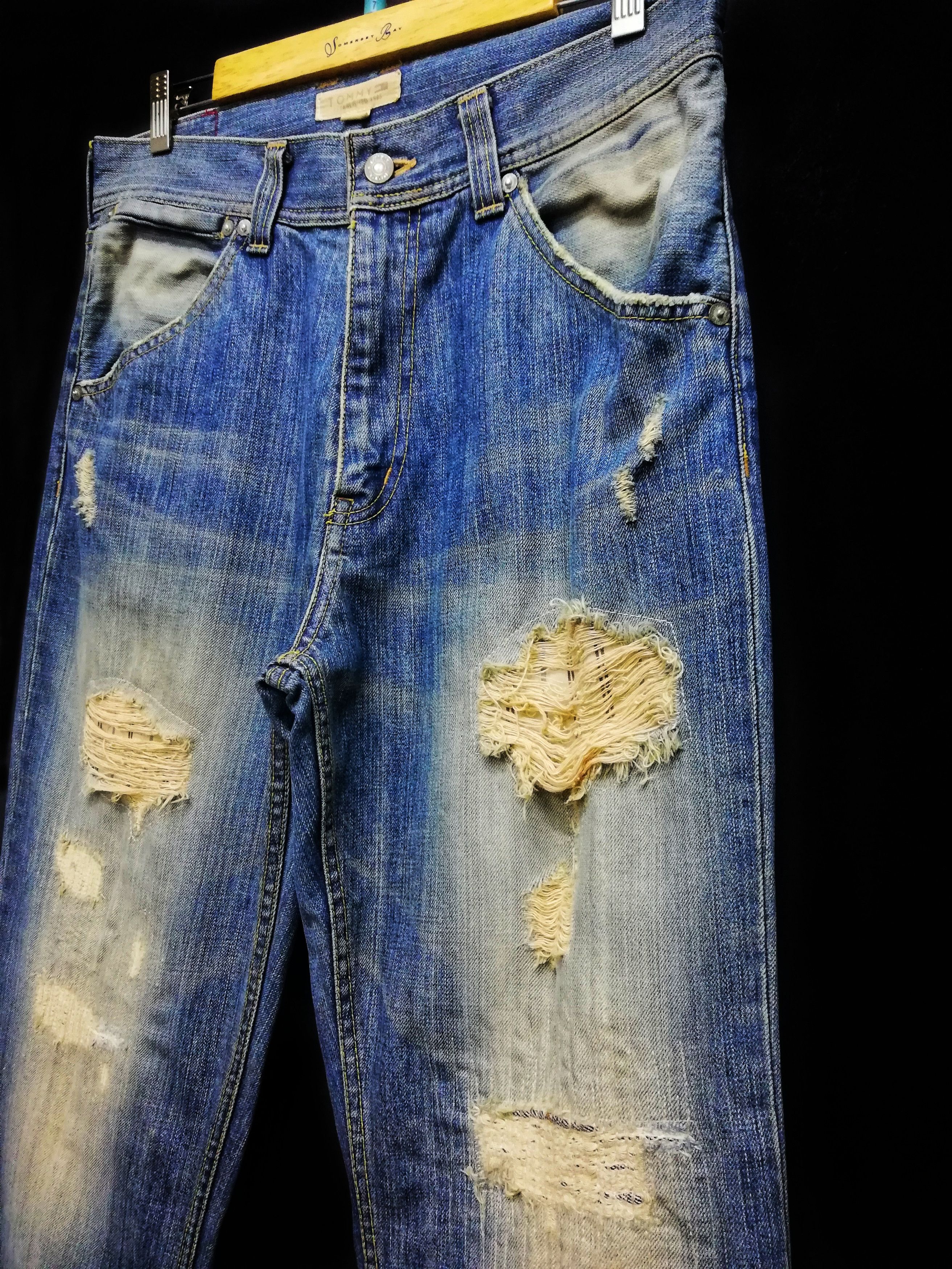 Tommy Hilfiger × Tommy Jeans 🔥Tommy Hilfiger Distressed Denim Sashiko Stitch Jeans🔥 Size US 33 - 3 Thumbnail