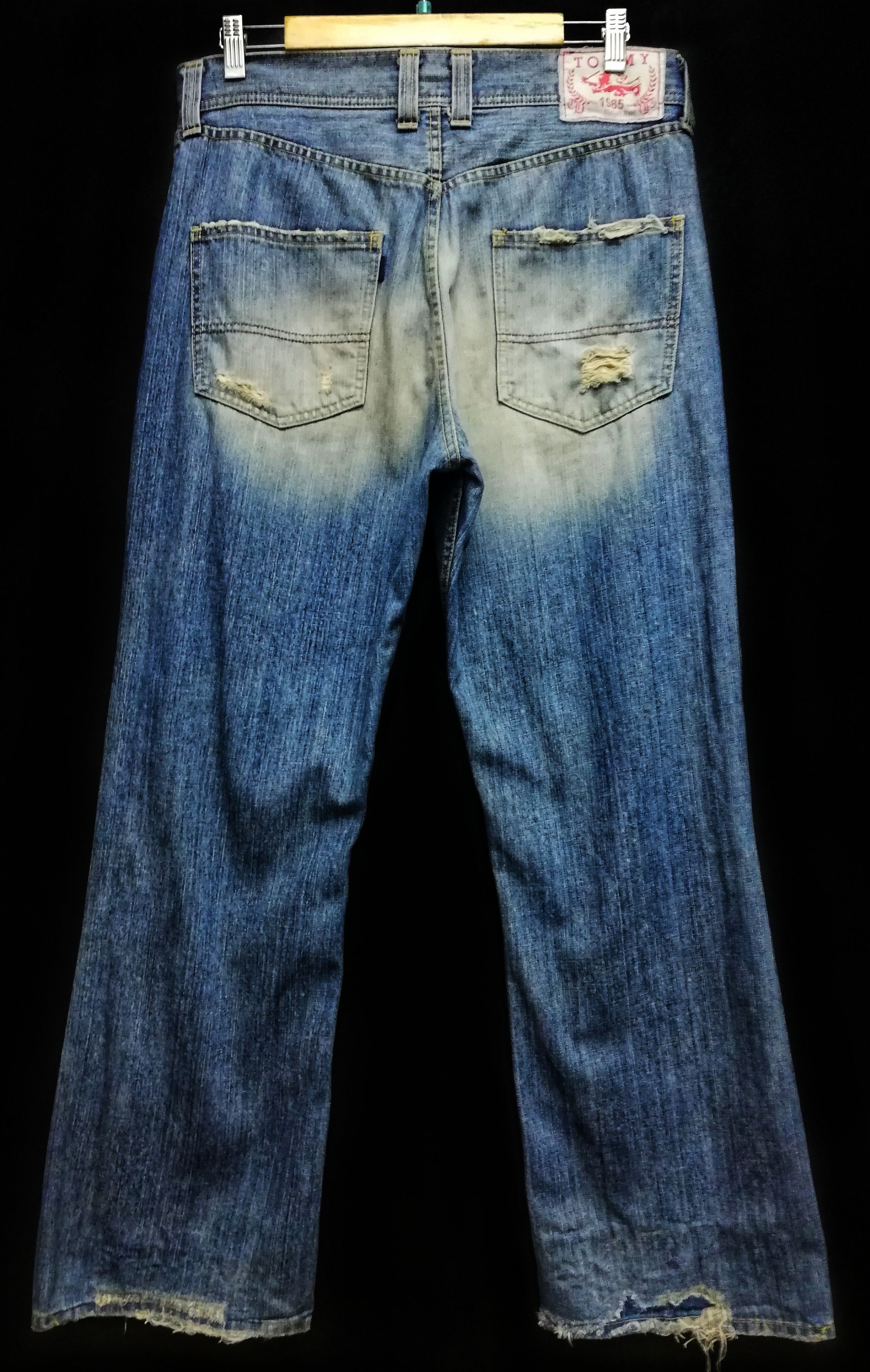 Tommy Hilfiger × Tommy Jeans 🔥Tommy Hilfiger Distressed Denim Sashiko Stitch Jeans🔥 Size US 33 - 9 Thumbnail