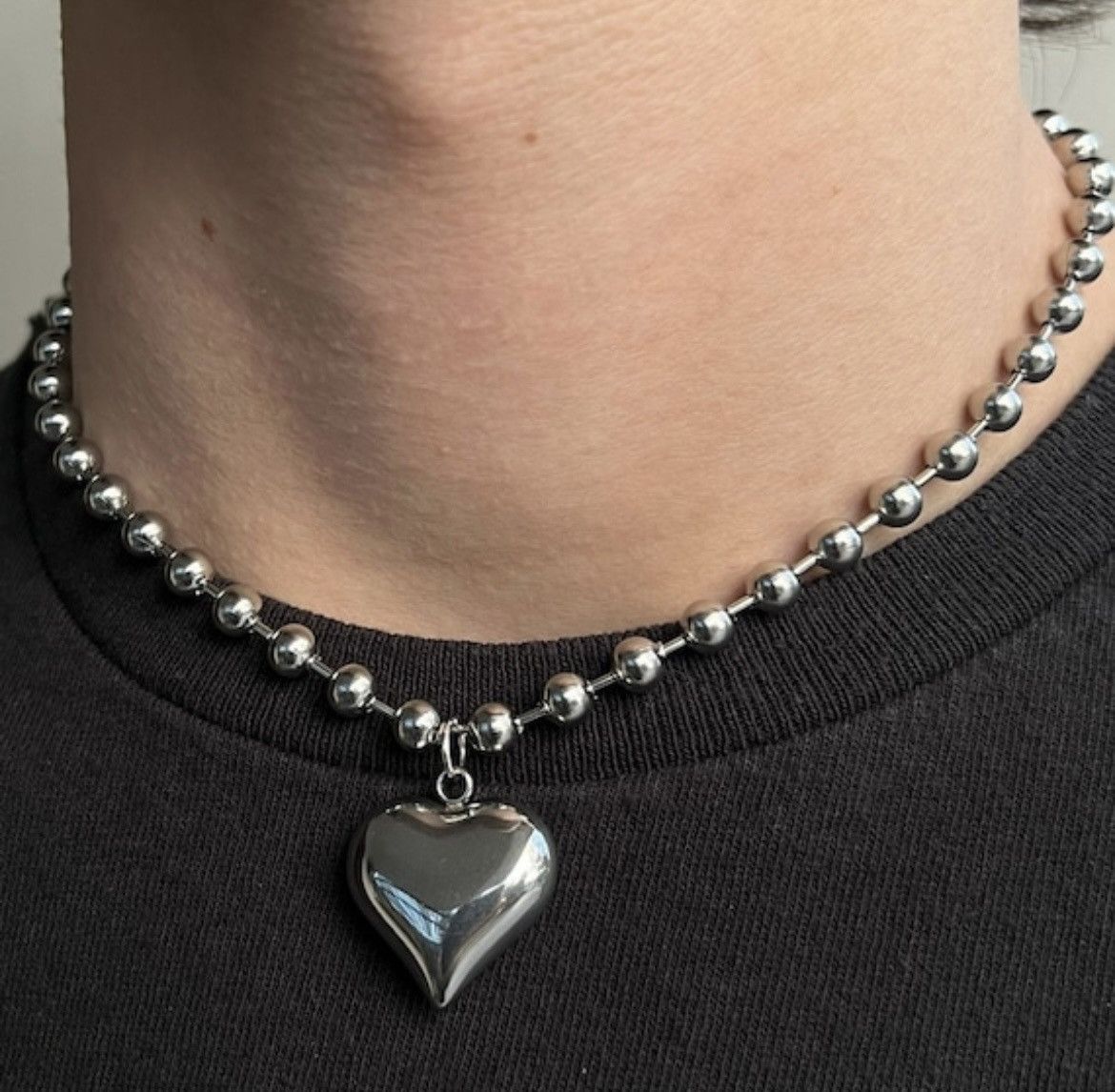 Jewelry × Neckface Puffy heart necklace Size ONE SIZE - 2 Thumbnail
