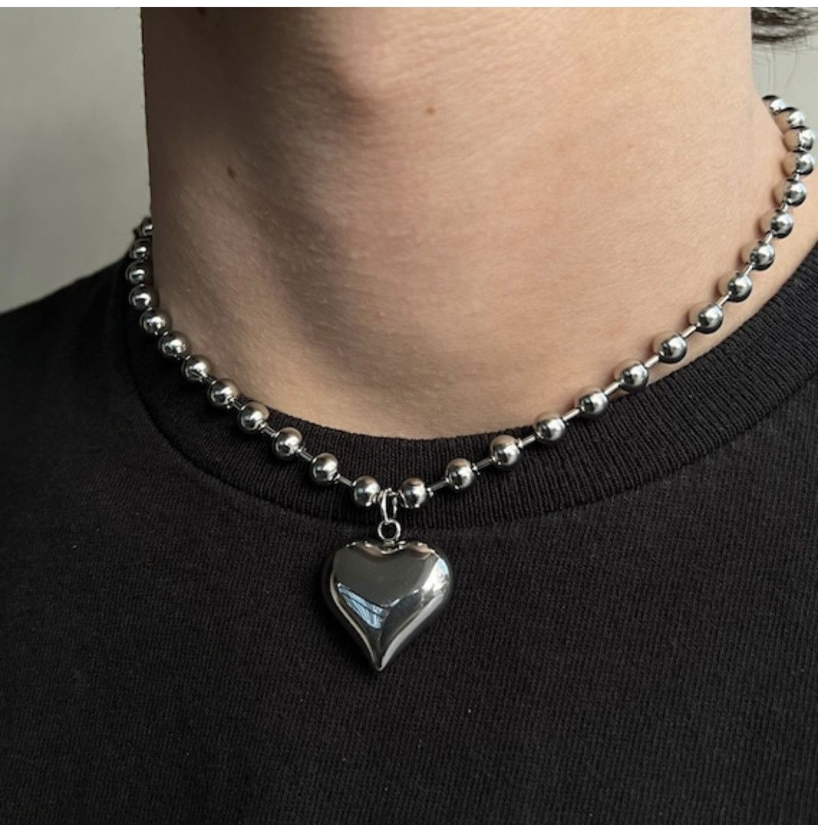 Jewelry × Neckface Puffy heart necklace Size ONE SIZE - 1 Thumbnail
