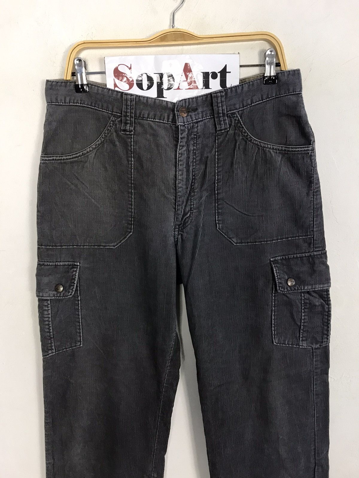 Vintage × Wrangler Vintage Wrangler Corduroy Cargo Pants Snap Button Style Size US 33 - 3 Thumbnail
