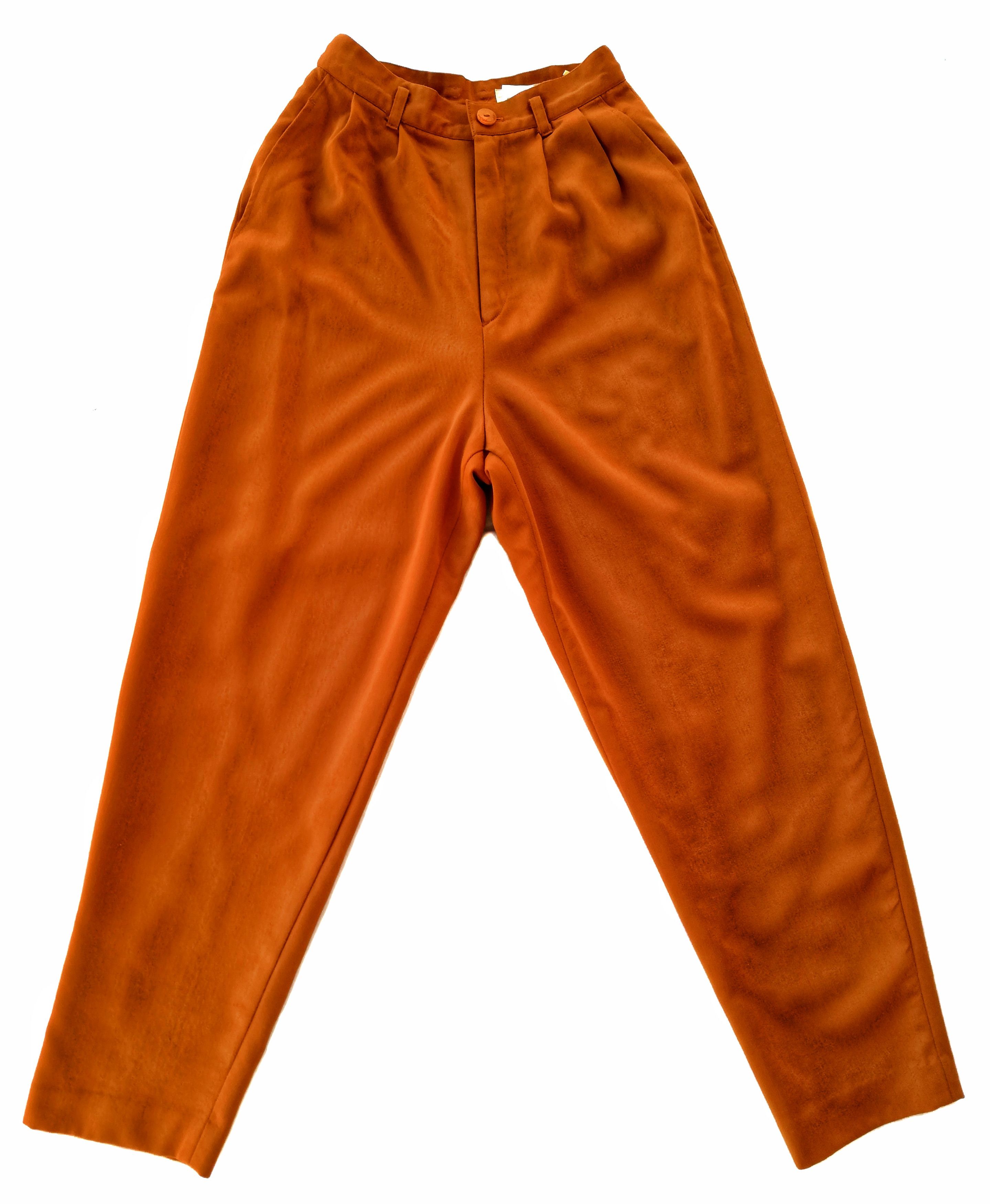 image of Italian Designers Very Vintage Atelier Sab Wool Trousers Casual Pants in Orange, Men's (Size 26)