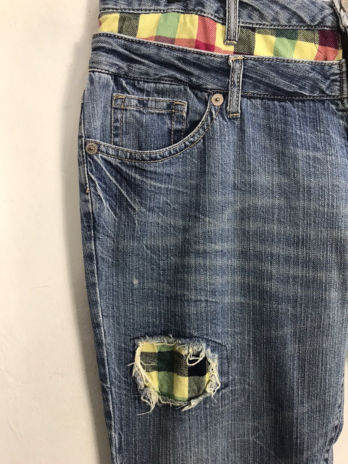 Japanese Brand × Vintage Vintage Distressed and Ripped Jeans With Patches Size US 37 - 6 Thumbnail