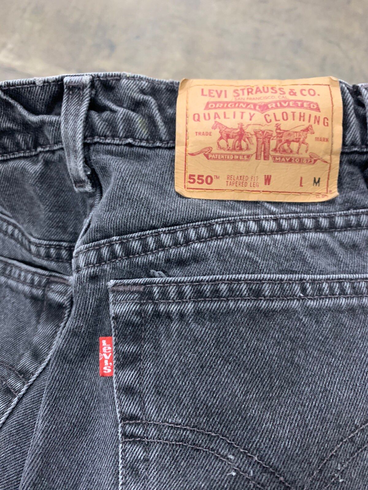 Vintage Vintage 1990s Levi’s 550 Black Jeans Size US 28 / EU 44 - 5 Thumbnail