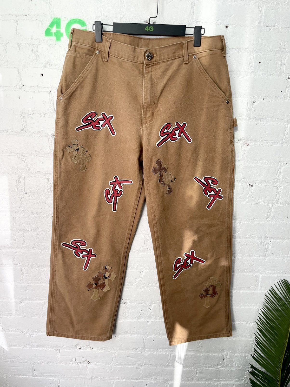 image of Chrome Hearts Nyfw Matty Boy Sex Patch Jeans Carpenter, Men's (Size 34)