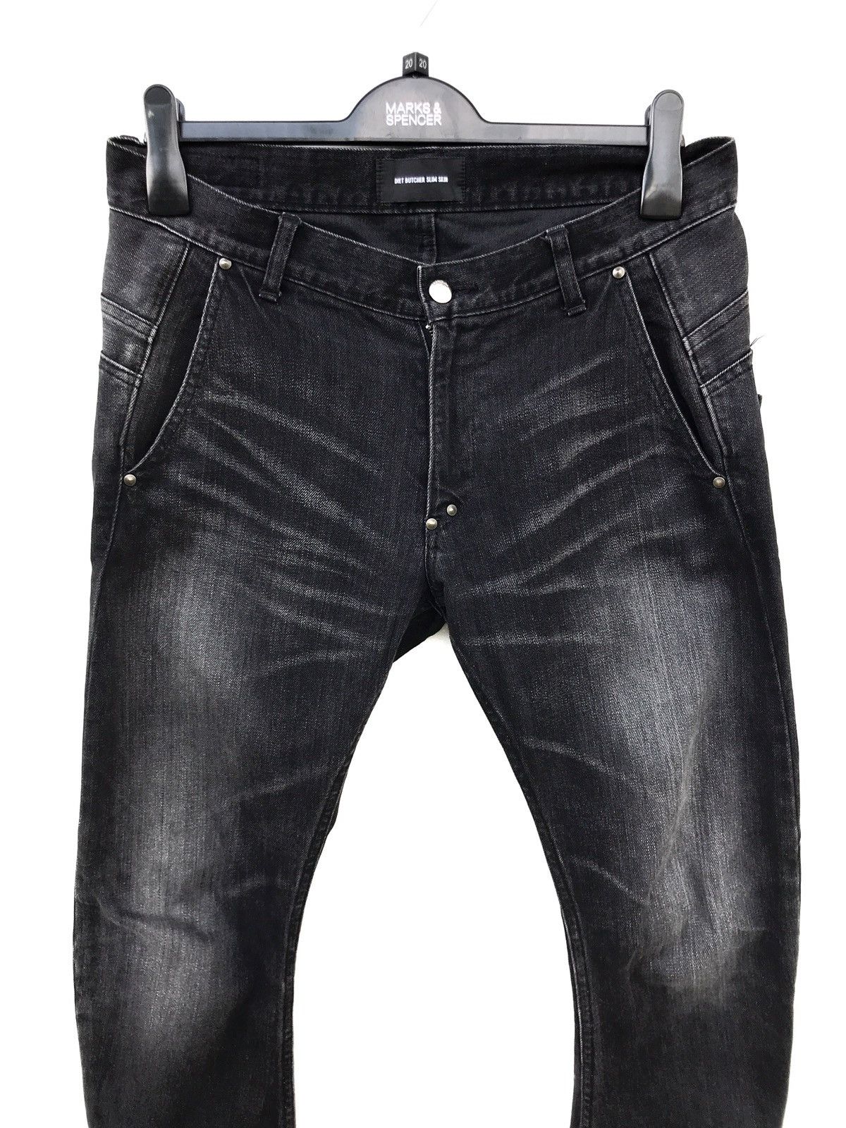 Diet Butcher Slim Skin Diet Butcher Slim Skin Black Distressed Jeans Size US 32 / EU 48 - 3 Thumbnail