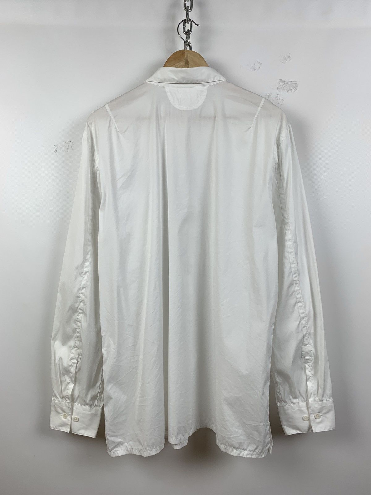 Helmut Lang Vintage Helmut Lang Bondage Pocket White LS Button Shirt Size US L / EU 52-54 / 3 - 12 Thumbnail