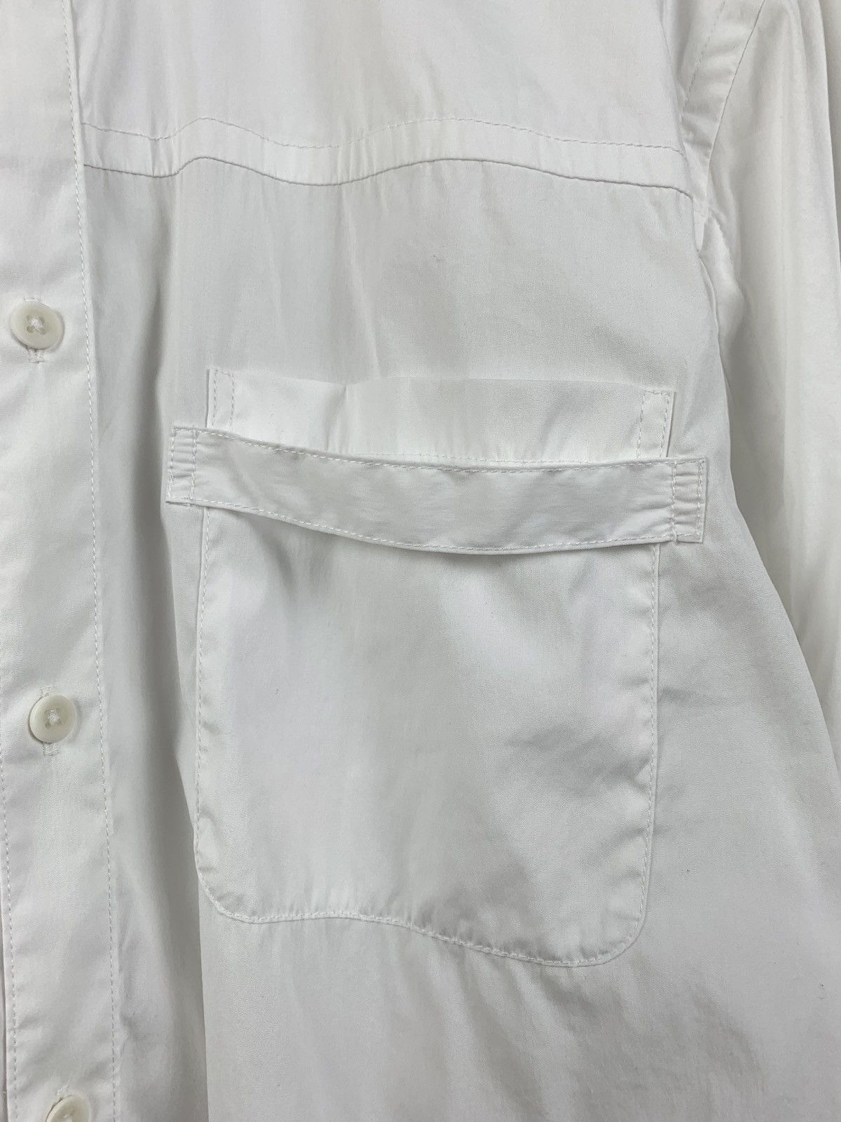 Helmut Lang Vintage Helmut Lang Bondage Pocket White LS Button Shirt Size US L / EU 52-54 / 3 - 6 Thumbnail