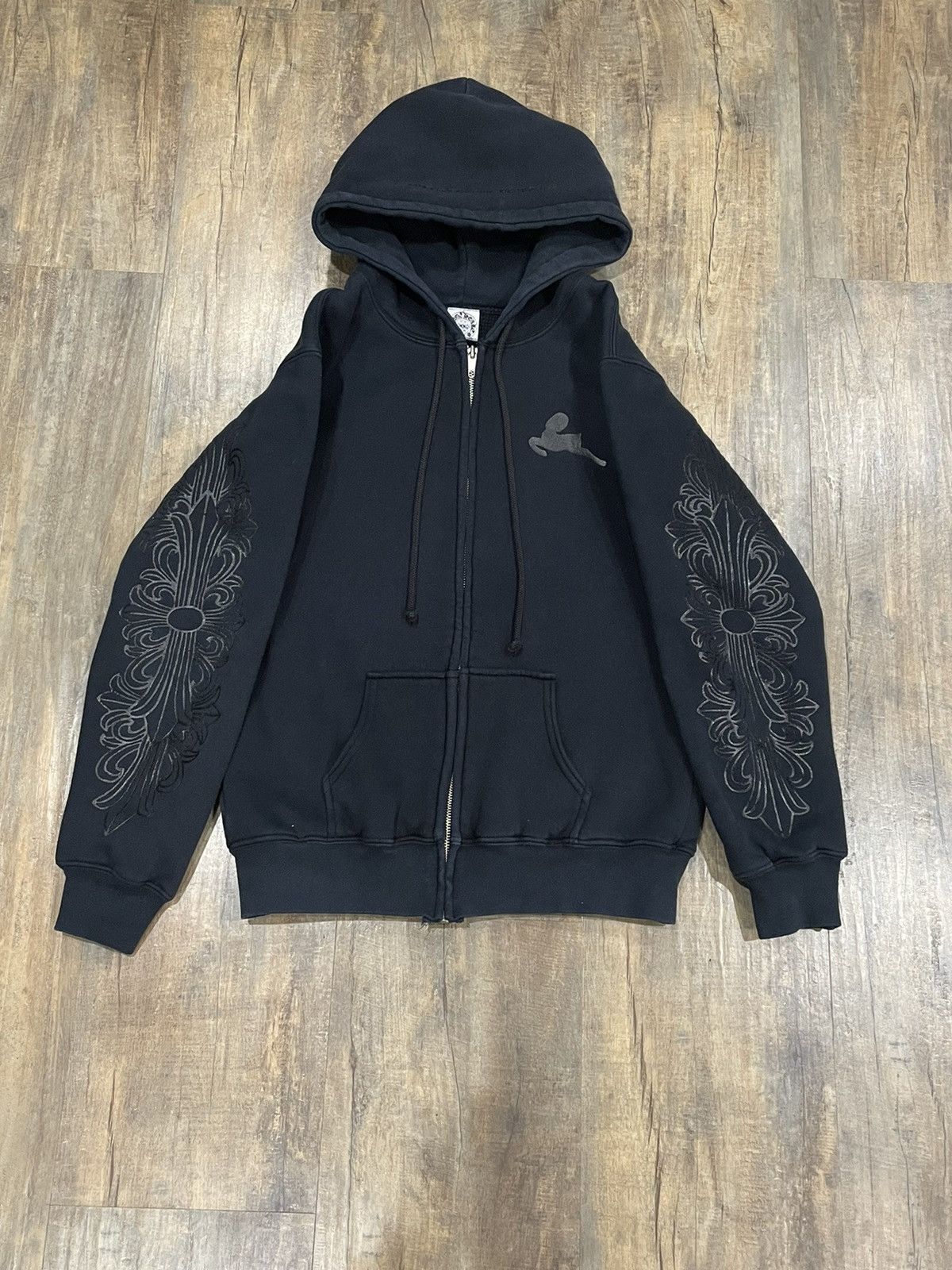 パーカー・フーディ Chrome Hearts Multi Color Cross Cemetery Zip Up Hoodie Chrome Hearts Multi-Color Cemetery Cross Logo Zip Up Hoodie