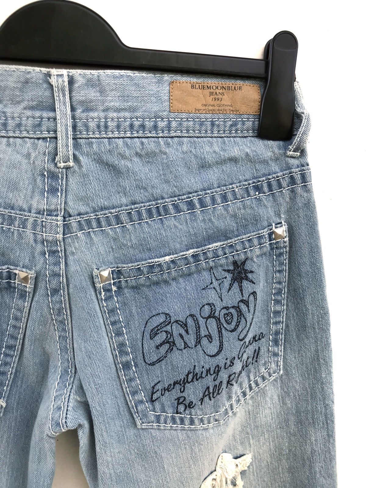 Hysteric Glamour × Vintage Japanese Brand Blue Moon Distressed Jeans Kapital Style Size US 27 - 6 Thumbnail