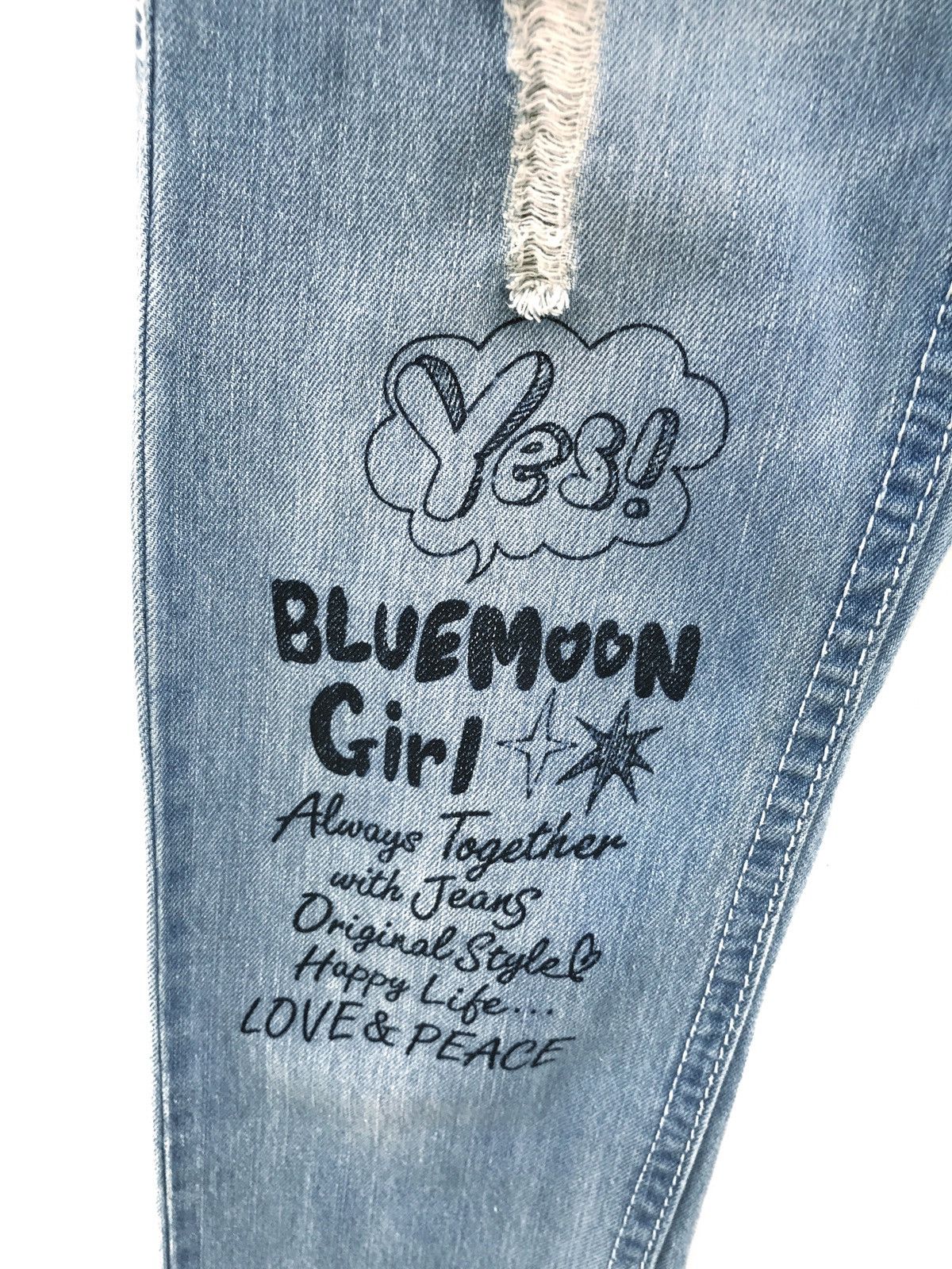 Hysteric Glamour × Vintage Japanese Brand Blue Moon Distressed Jeans Kapital Style Size US 27 - 5 Thumbnail
