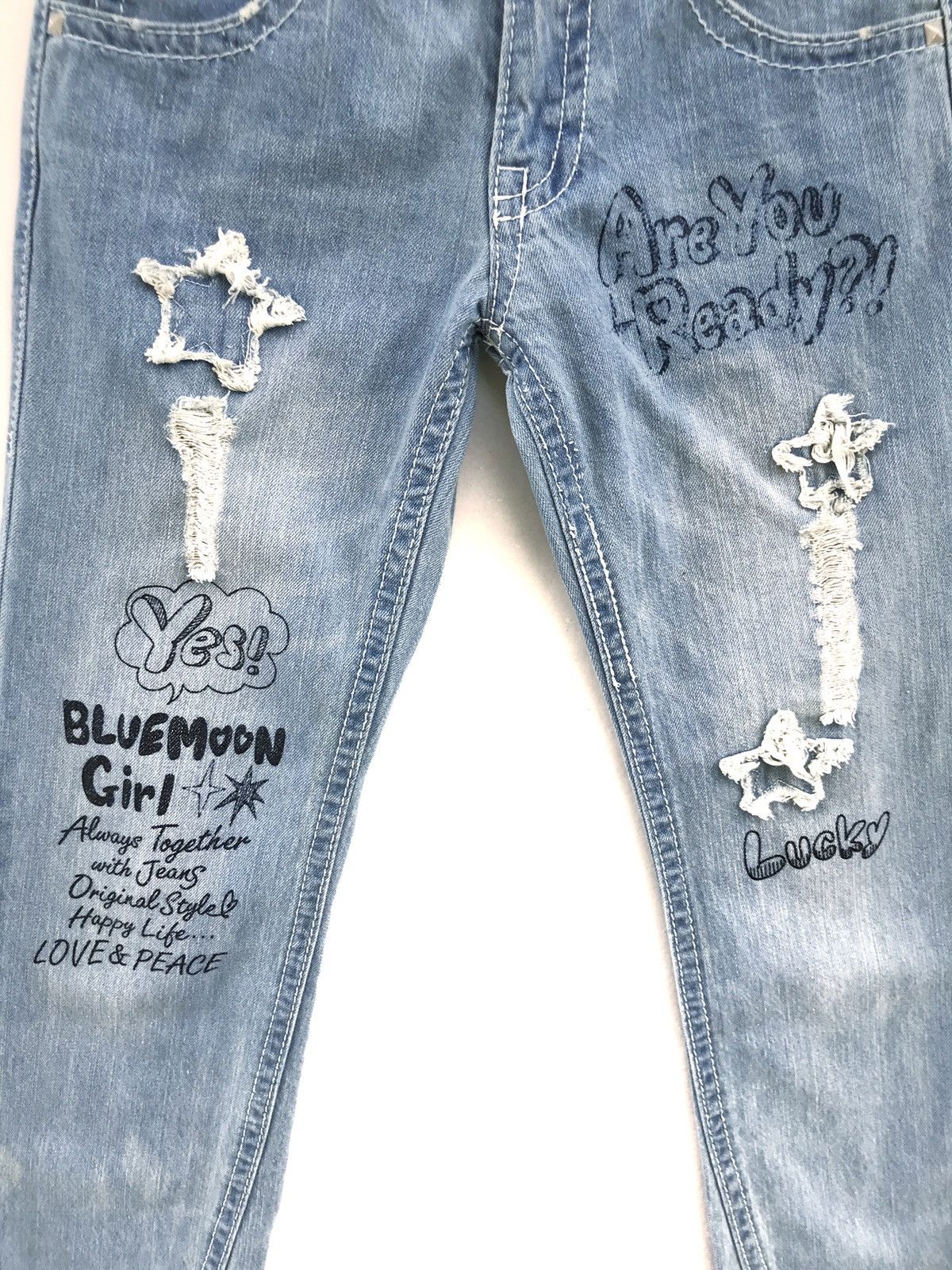 Hysteric Glamour × Vintage Japanese Brand Blue Moon Distressed Jeans Kapital Style Size US 27 - 4 Thumbnail