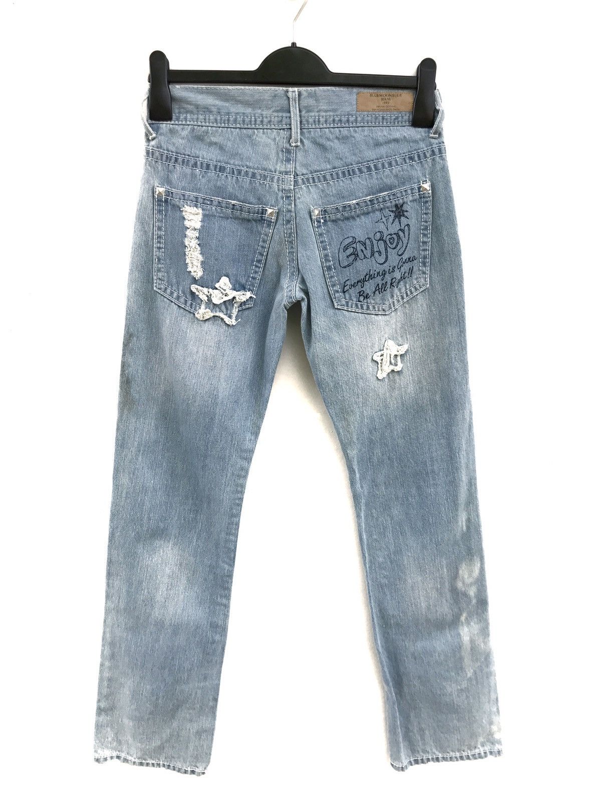 Hysteric Glamour × Vintage Japanese Brand Blue Moon Distressed Jeans Kapital Style Size US 27 - 2 Thumbnail