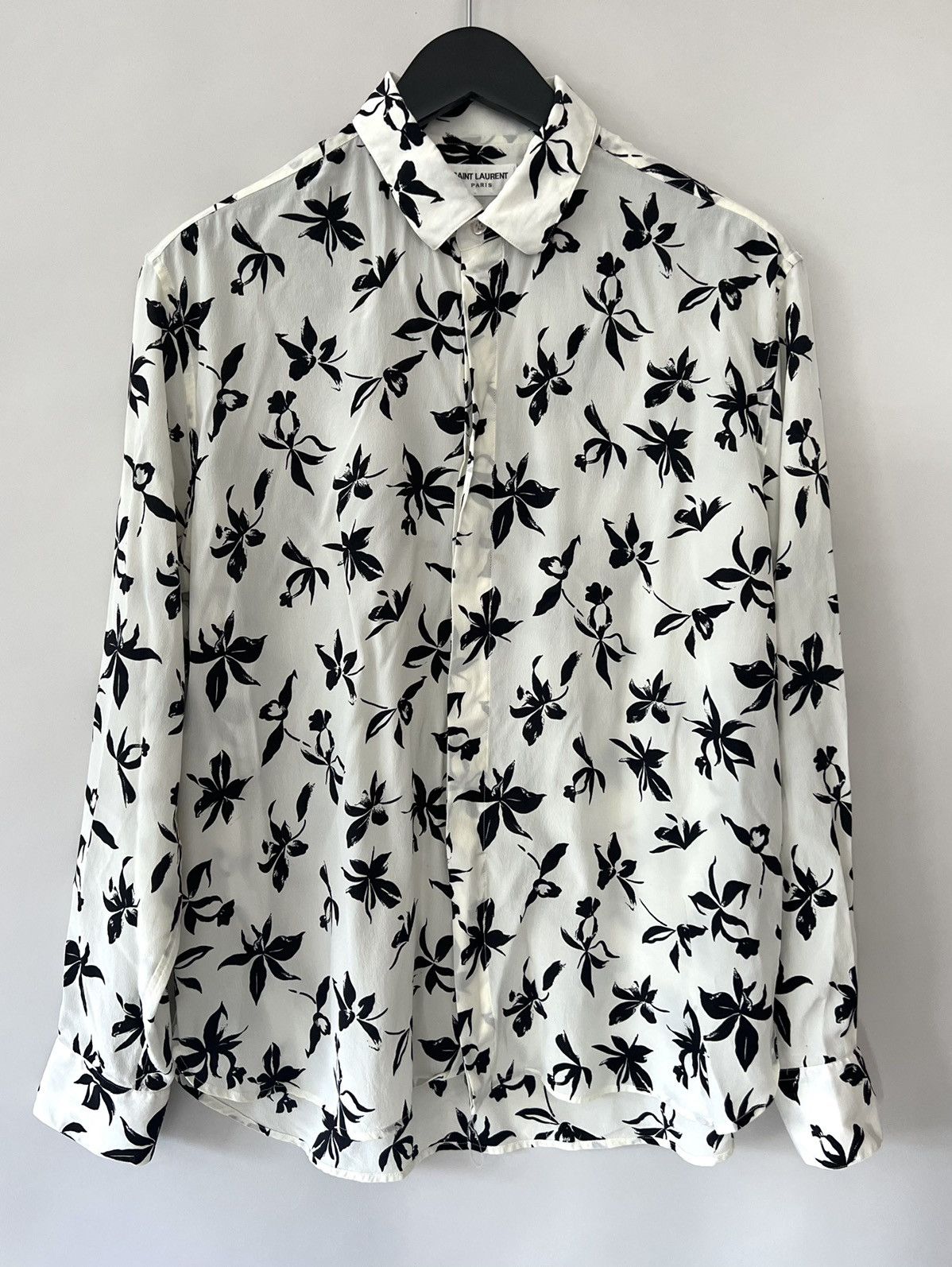 Hedi Slimane × Saint Laurent Paris 🔥$1.3K VALUE🔥Saint Laurent Floral-Print Long-Sleeve Shirt Size US M / EU 48-50 / 2 - 4 Thumbnail