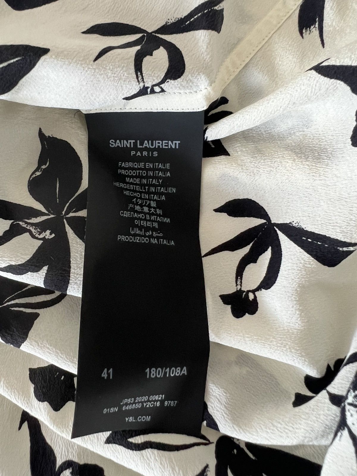 Hedi Slimane × Saint Laurent Paris 🔥$1.3K VALUE🔥Saint Laurent Floral-Print Long-Sleeve Shirt Size US M / EU 48-50 / 2 - 7 Thumbnail