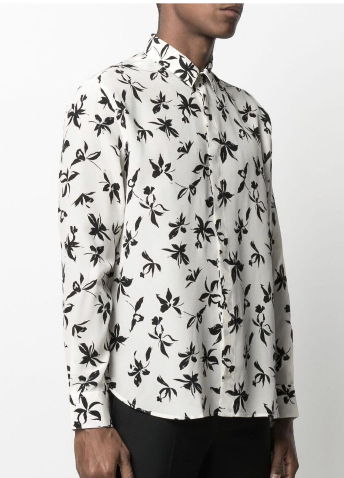 Hedi Slimane × Saint Laurent Paris 🔥$1.3K VALUE🔥Saint Laurent Floral-Print Long-Sleeve Shirt Size US M / EU 48-50 / 2 - 1 Thumbnail