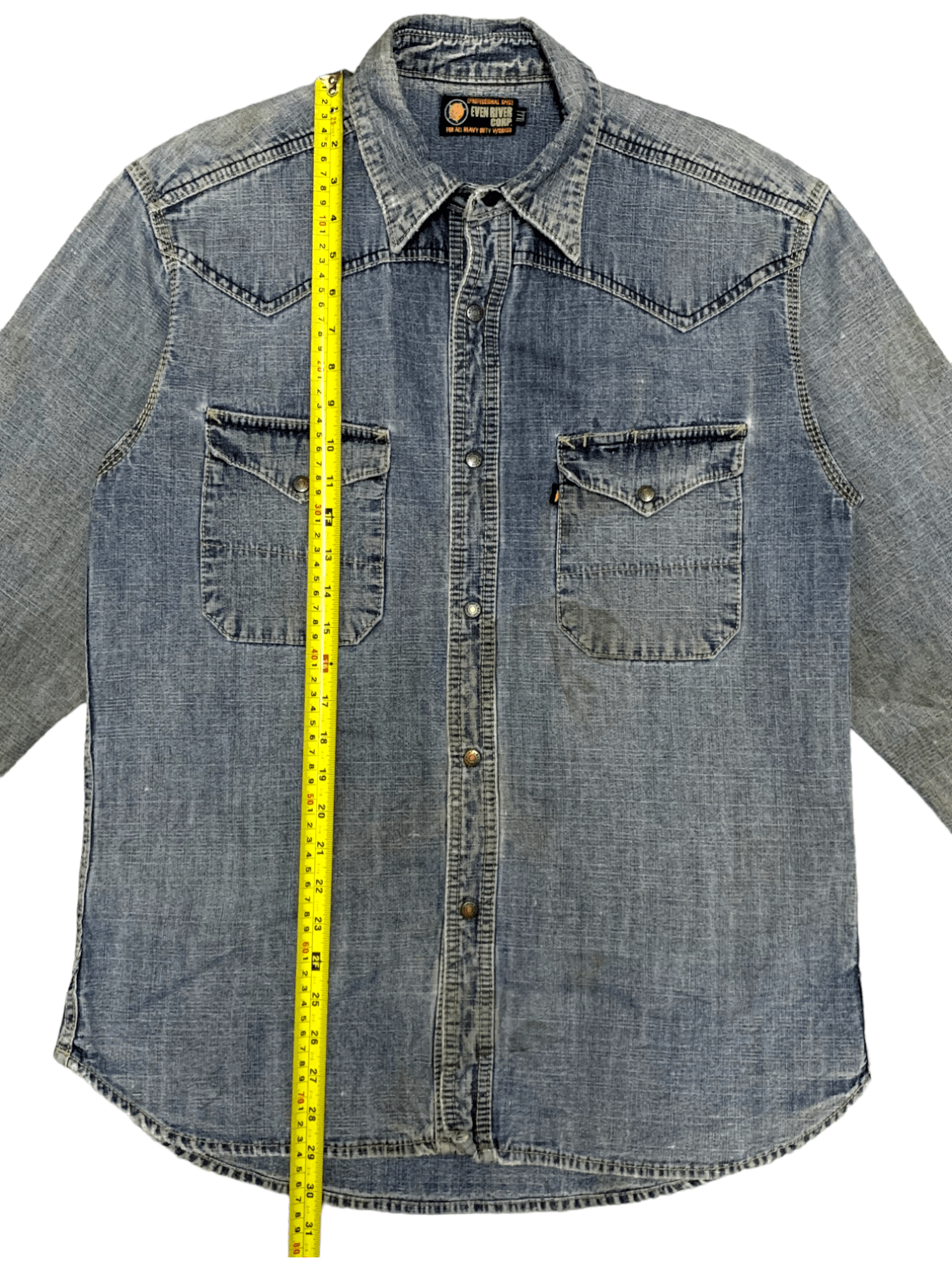 Japanese Brand Vintage Japanese Even River Work Wear Light Denim Jacket Size US M / EU 48-50 / 2 - 13 Thumbnail
