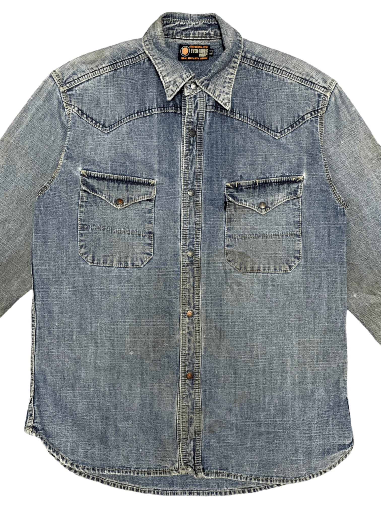 Japanese Brand Vintage Japanese Even River Work Wear Light Denim Jacket Size US M / EU 48-50 / 2 - 7 Thumbnail
