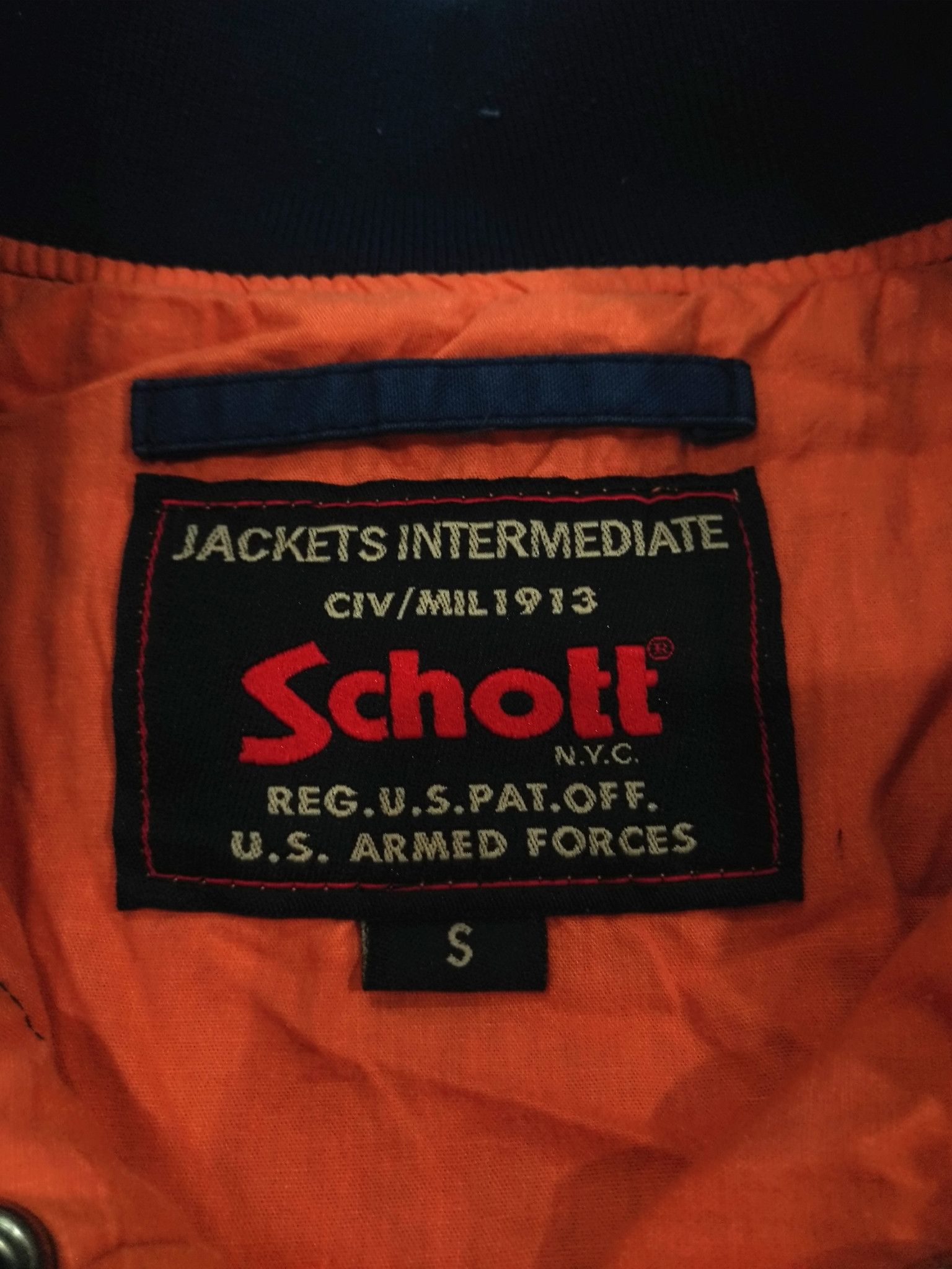 Schott RARE! SCHOTT N.Y.C "USS SCHOTT" NAVY PATCHES STYLE JACKET Size US S / EU 44-46 / 1 - 6 Thumbnail