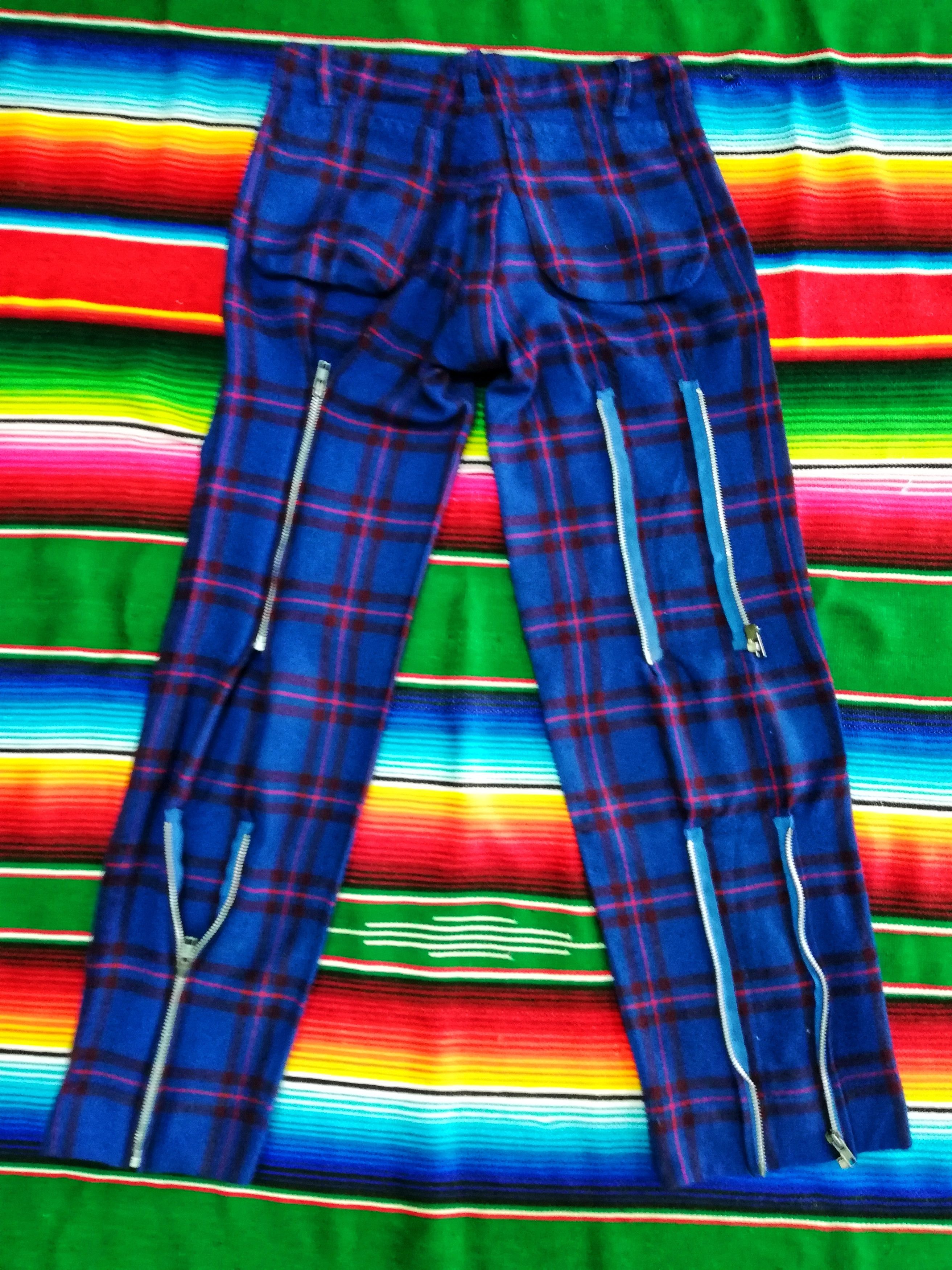 Japanese Brand 🔥Wool Tartan Plaid Seditionaries Zipper Casual Pants🔥 Size US 30 / EU 46 - 15 Thumbnail