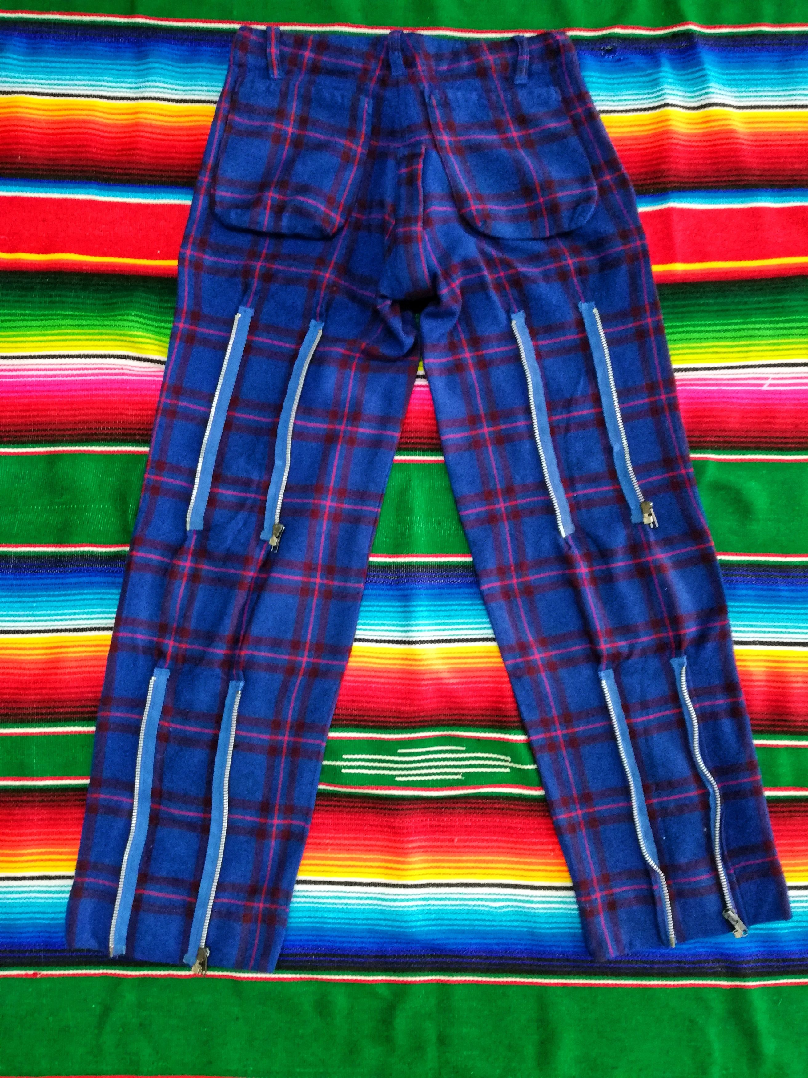 Japanese Brand 🔥Wool Tartan Plaid Seditionaries Zipper Casual Pants🔥 Size US 30 / EU 46 - 12 Thumbnail