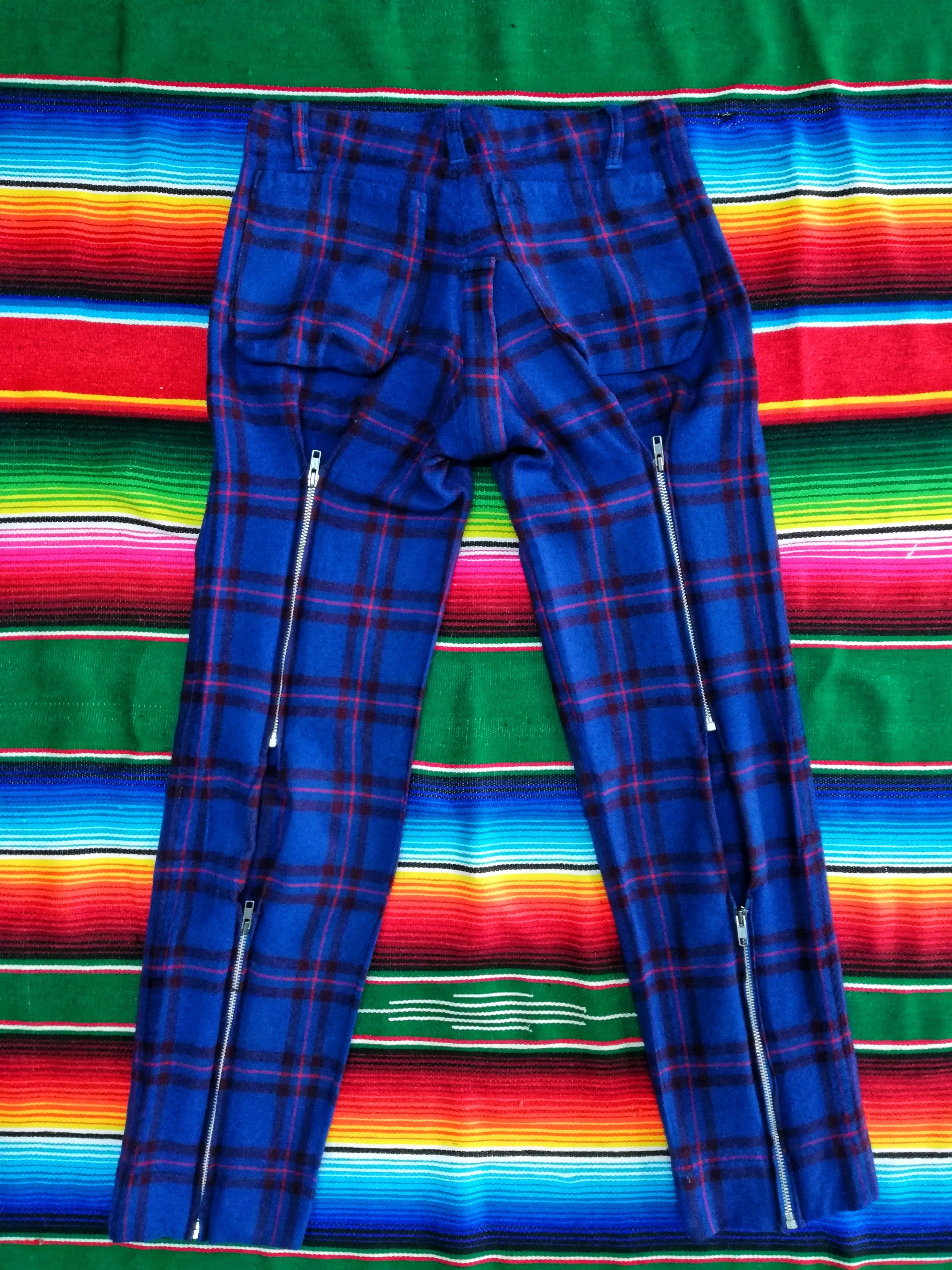 Japanese Brand 🔥Wool Tartan Plaid Seditionaries Zipper Casual Pants🔥 Size US 30 / EU 46 - 16 Thumbnail