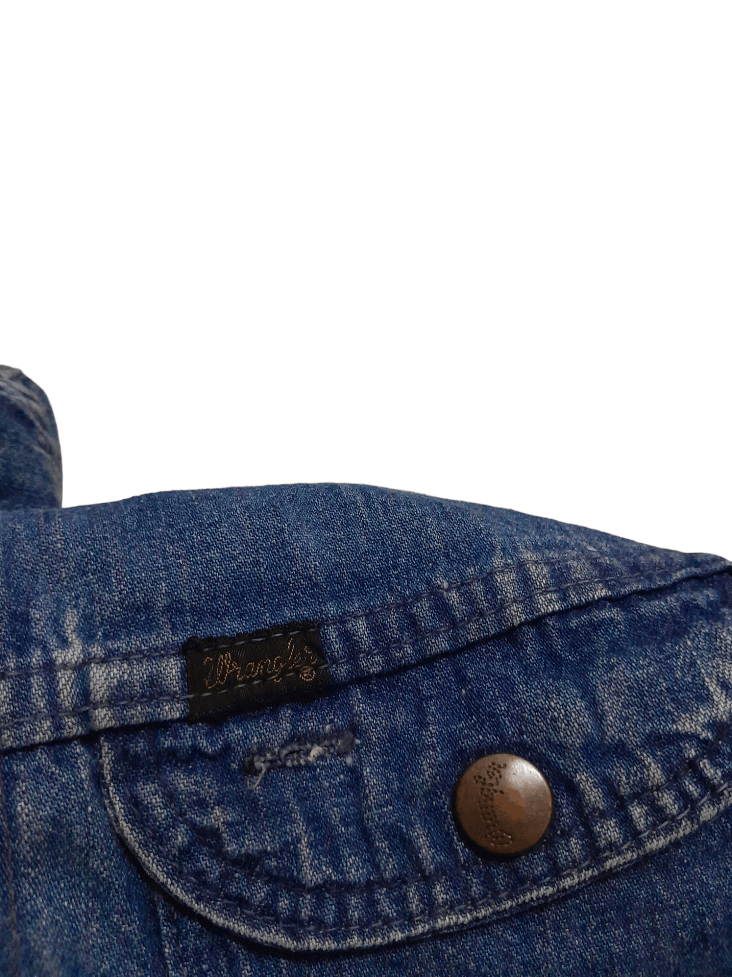 Vintage × Wrangler 60/70s Wrangler Selvedge Denim Jacket (E866) Size L / US 10 / IT 46 - 3 Thumbnail