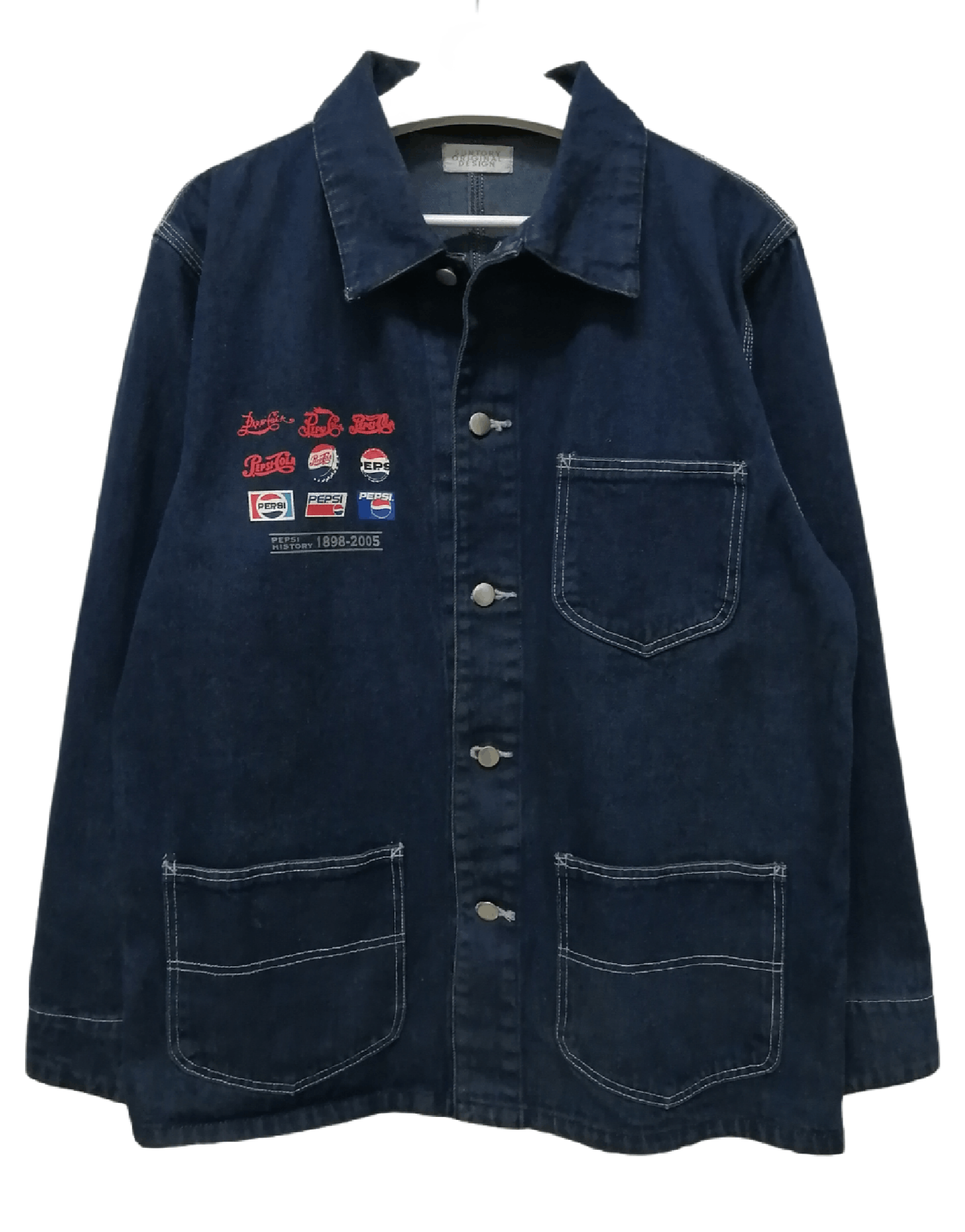 Pepsi Vintage PEPSI COLA x SUNTORY Denim Chore Jacket Size US L / EU 52-54 / 3 - 1 Thumbnail