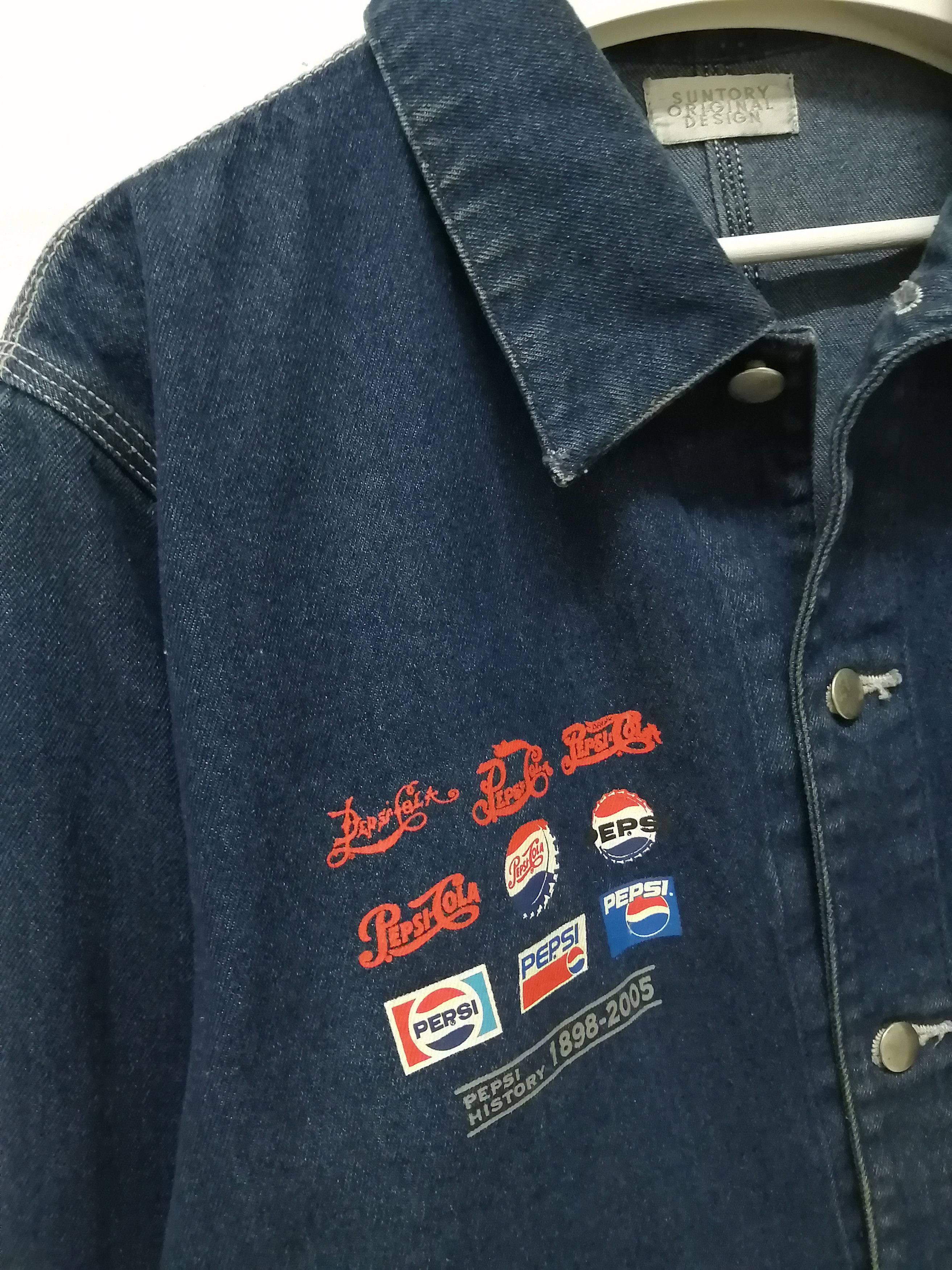 Pepsi Vintage PEPSI COLA x SUNTORY Denim Chore Jacket Size US L / EU 52-54 / 3 - 6 Thumbnail